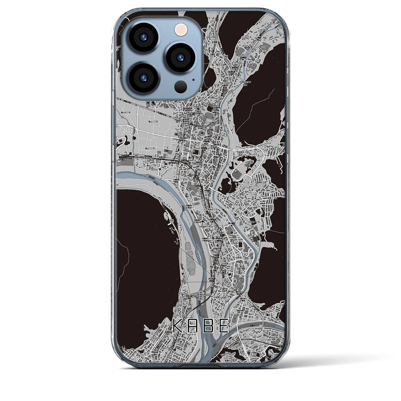 【可部(広島県)】地図柄iPhoneケース(クリアタイプ)