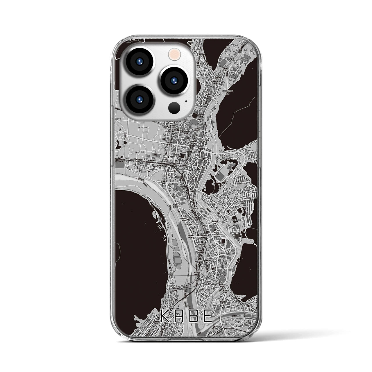 【可部(広島県)】地図柄iPhoneケース(クリアタイプ)