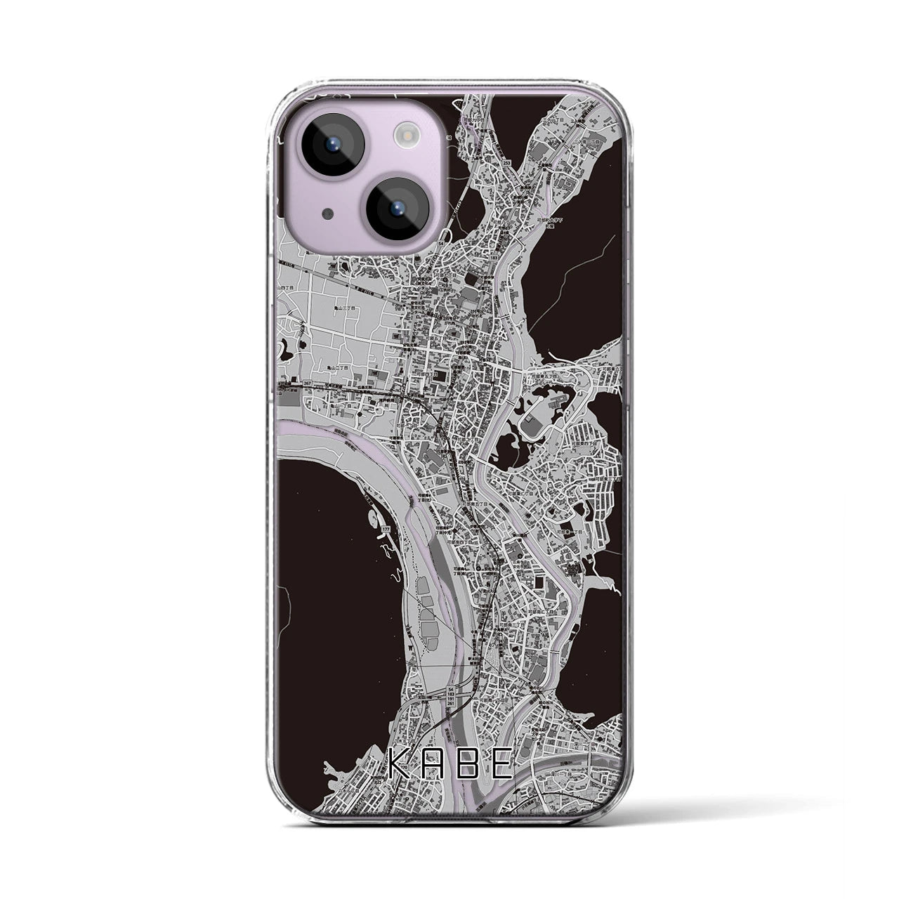 【可部(広島県)】地図柄iPhoneケース(クリアタイプ)