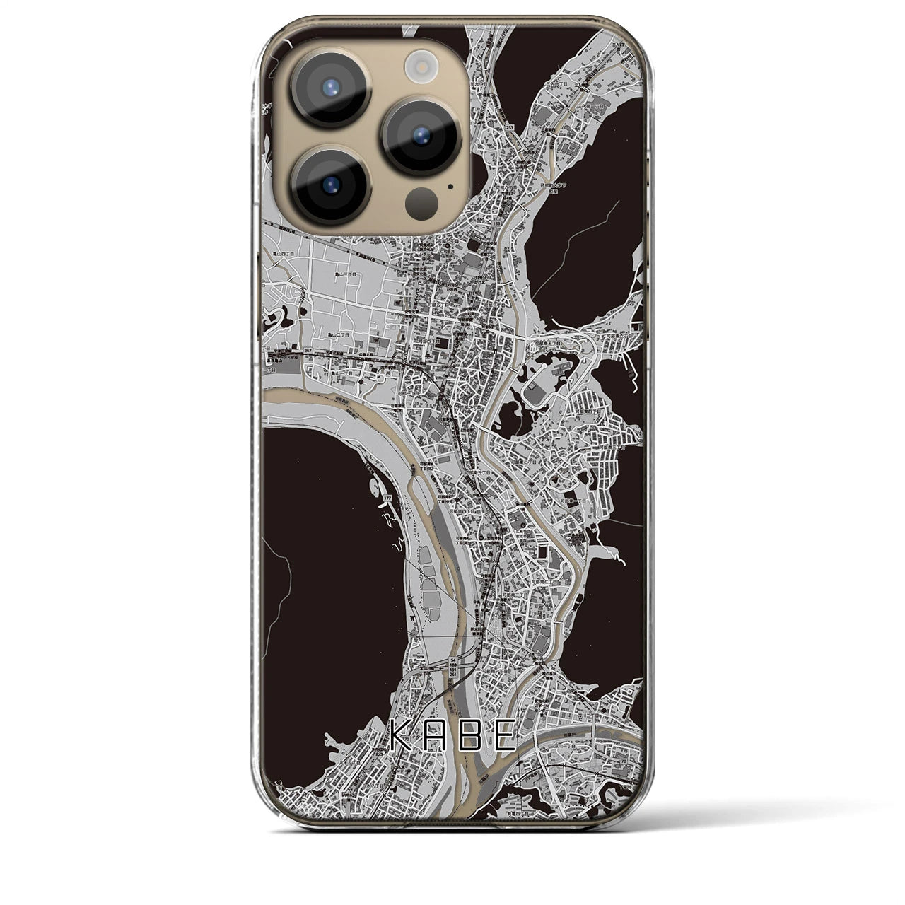 【可部(広島県)】地図柄iPhoneケース(クリアタイプ)