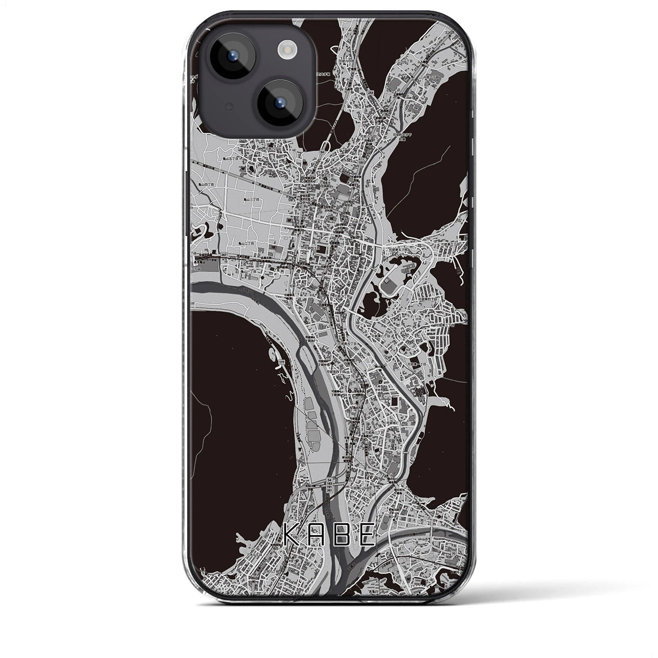 【可部(広島県)】地図柄iPhoneケース(クリアタイプ)