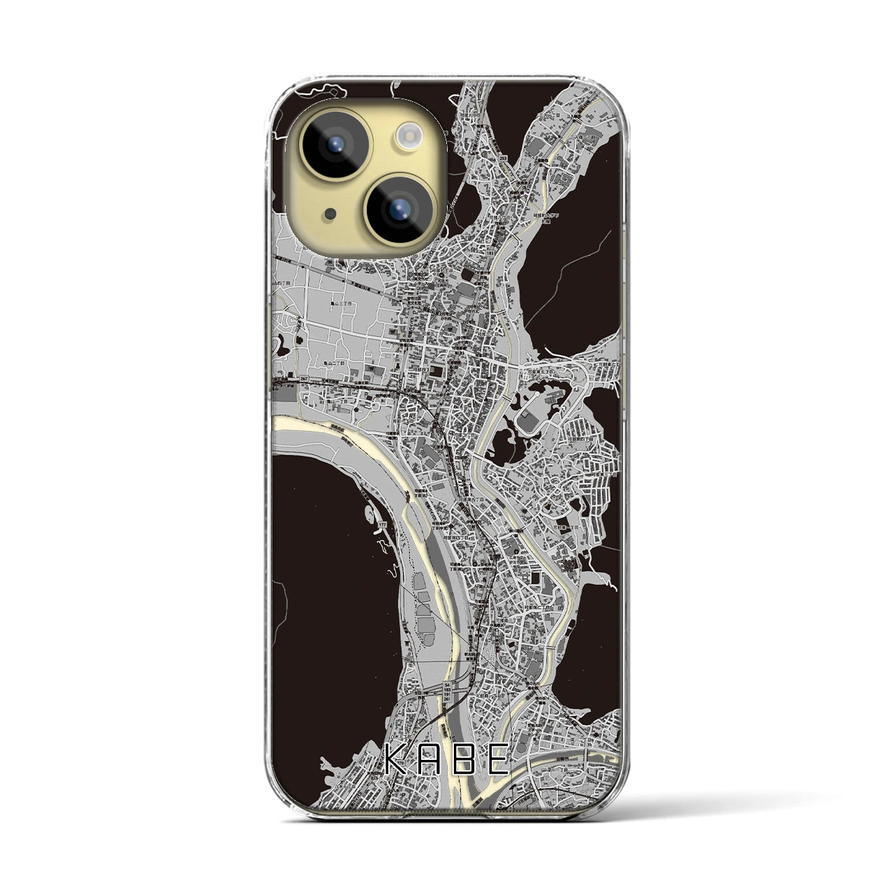 【可部(広島県)】地図柄iPhoneケース(クリアタイプ)