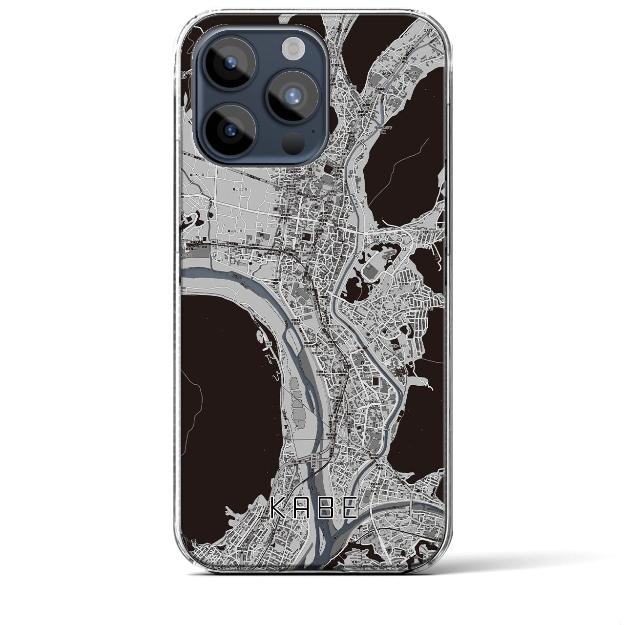 【可部(広島県)】地図柄iPhoneケース(クリアタイプ)