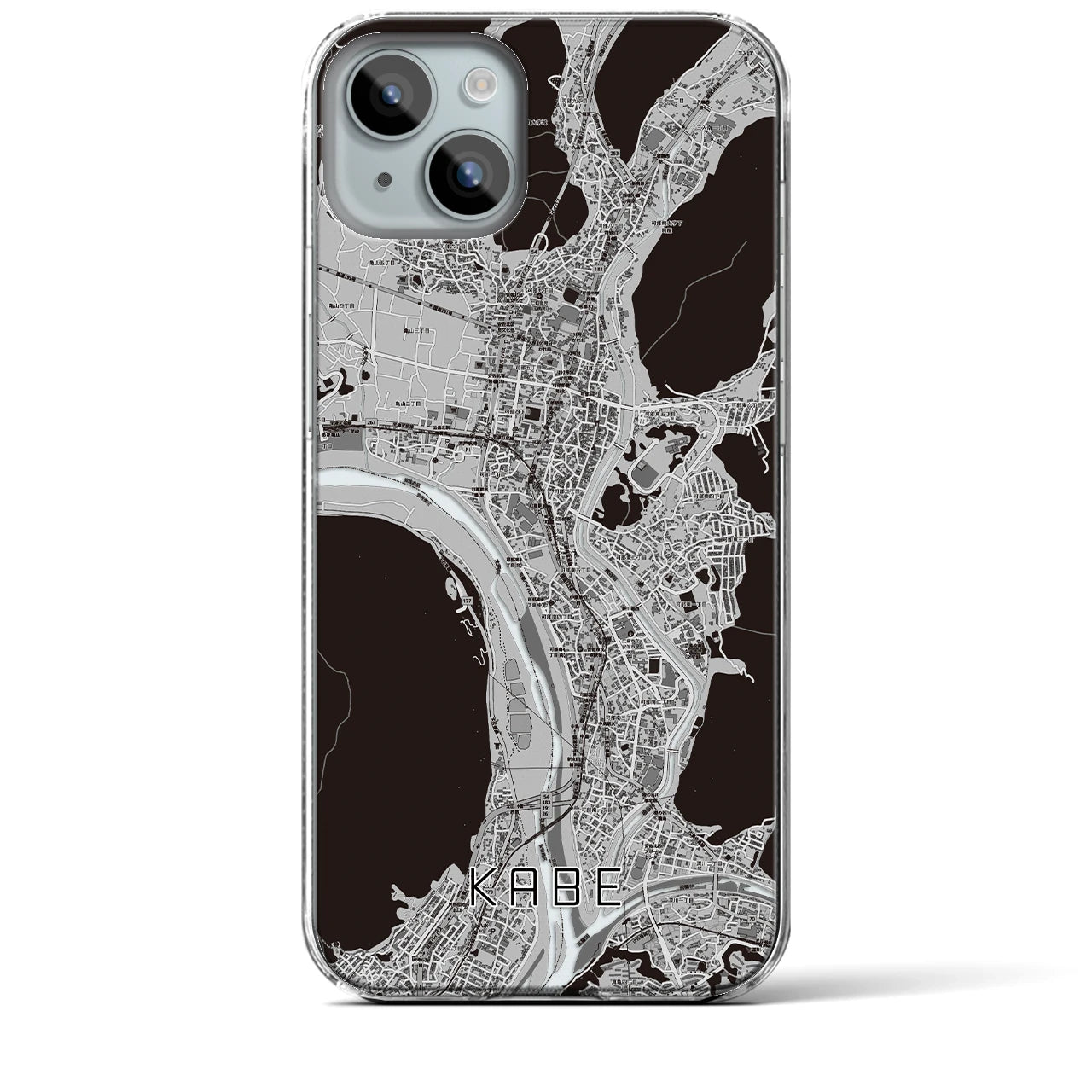 【可部(広島県)】地図柄iPhoneケース(クリアタイプ)