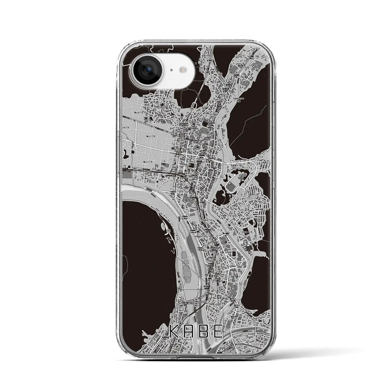 【可部(広島県)】地図柄iPhoneケース(クリアタイプ)