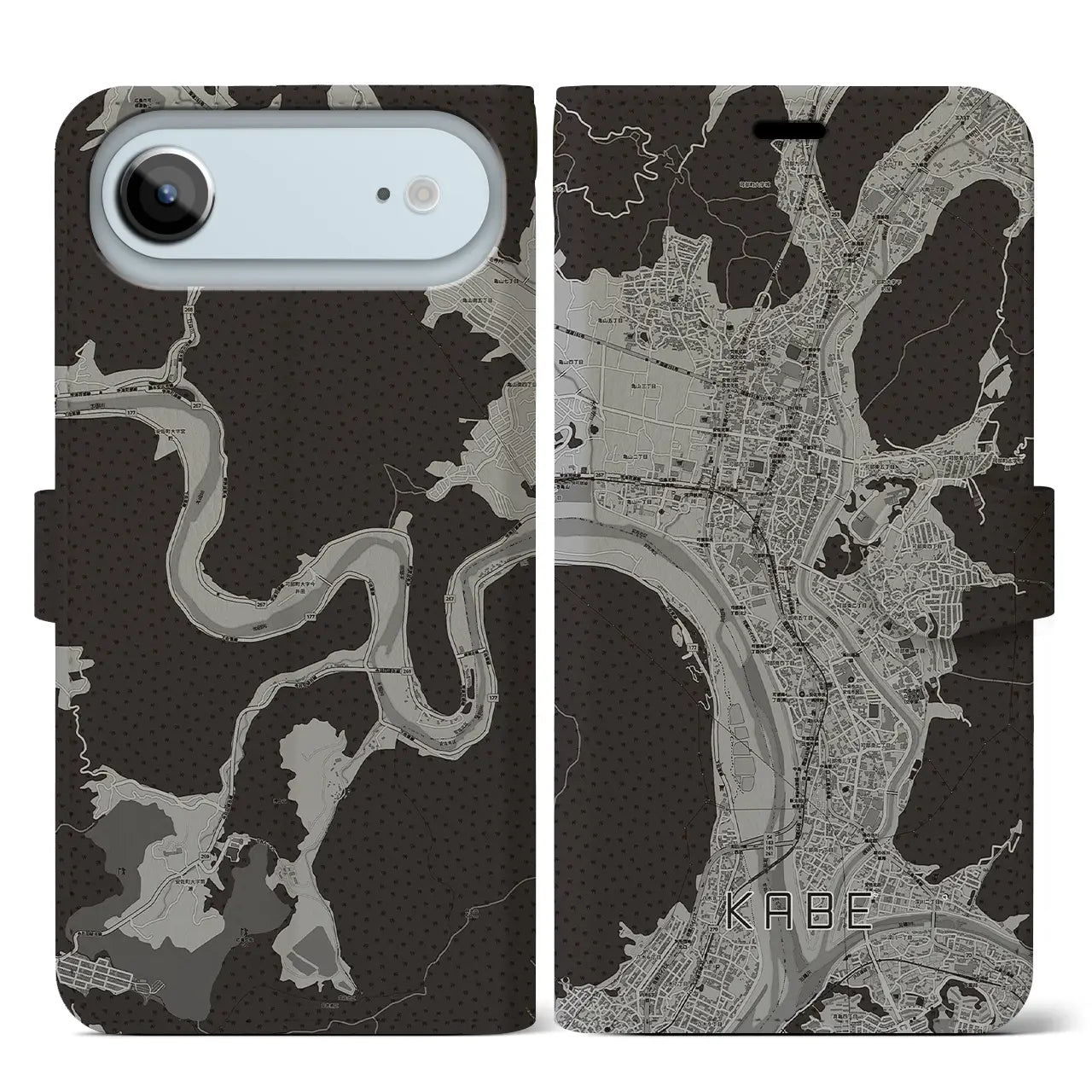 【可部(広島県)】地図柄iPhoneケース(手帳タイプ)