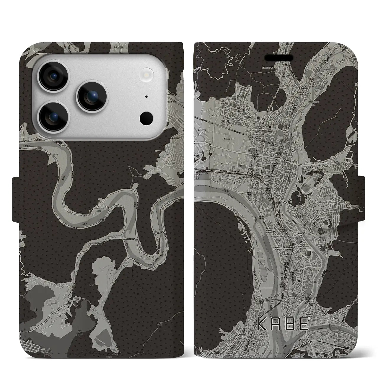 【可部(広島県)】地図柄iPhoneケース(手帳タイプ)