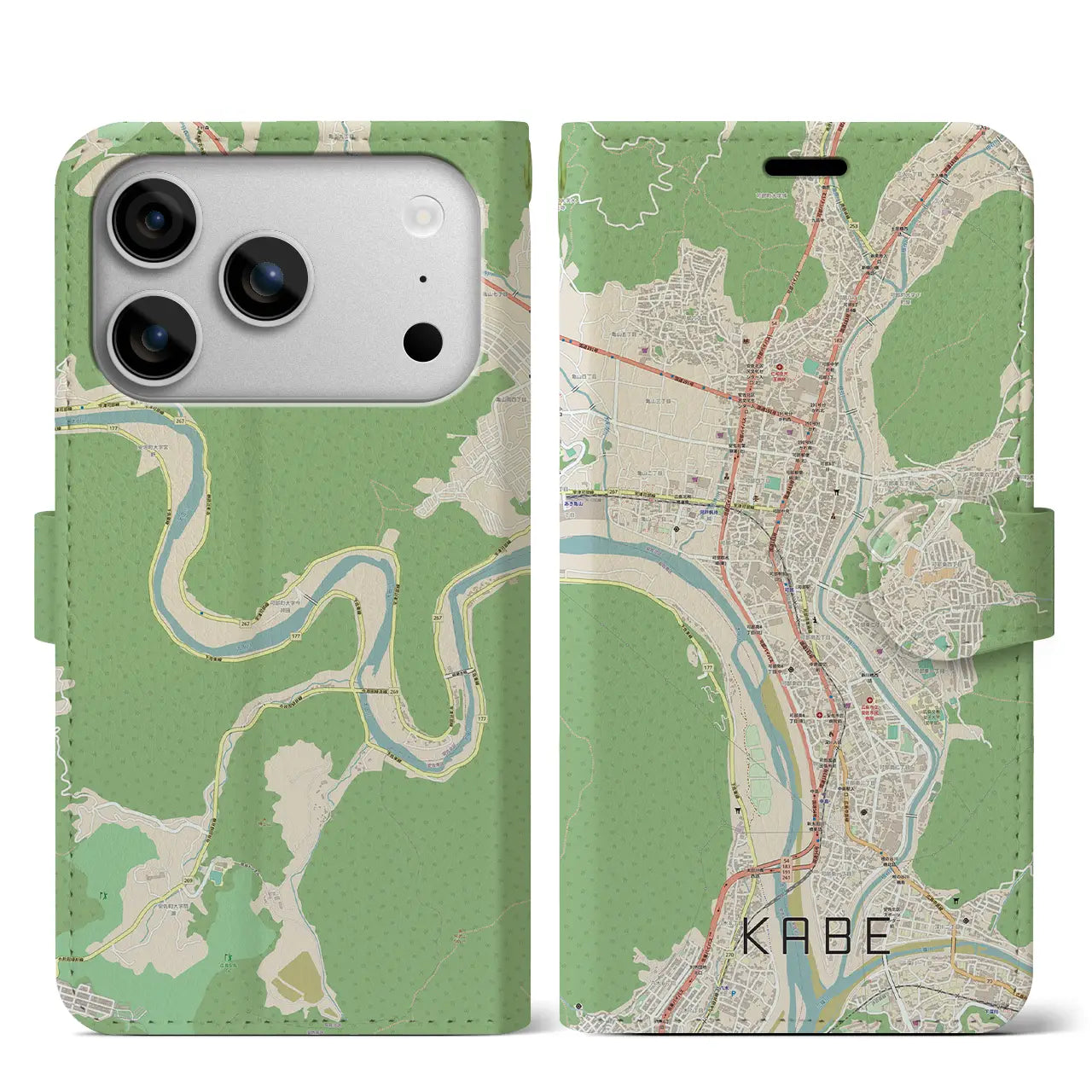 【可部(広島県)】地図柄iPhoneケース(手帳タイプ)