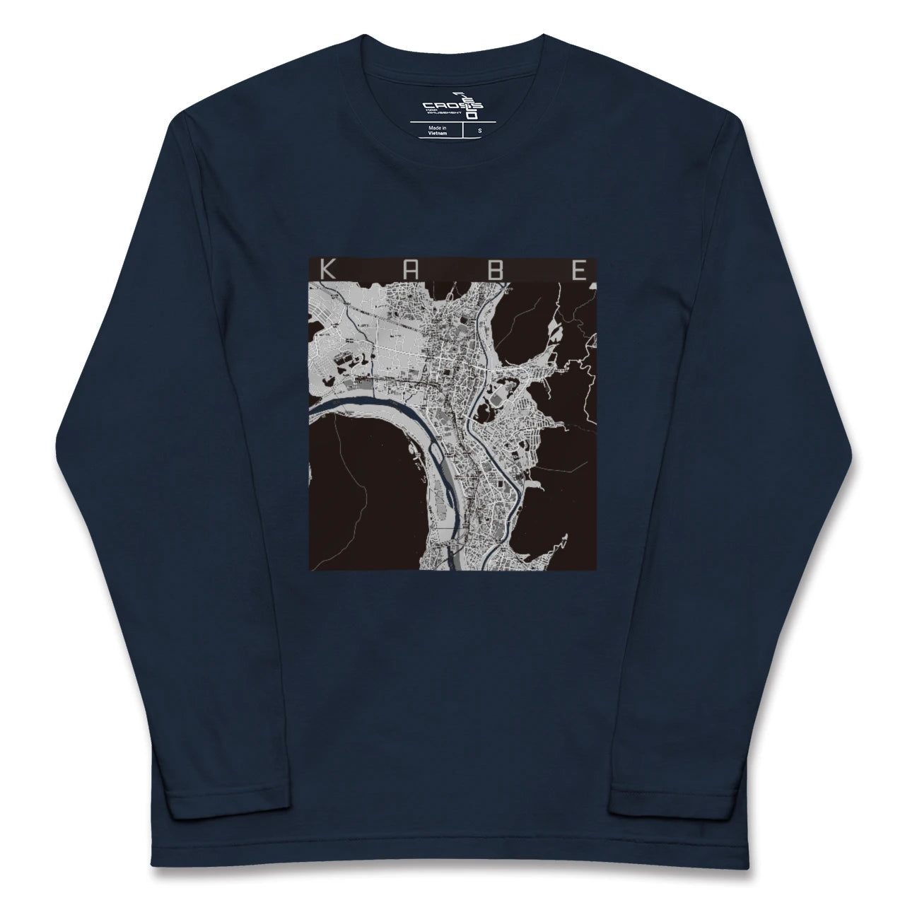 【可部(広島県)】地図柄ロングスリーブTシャツ