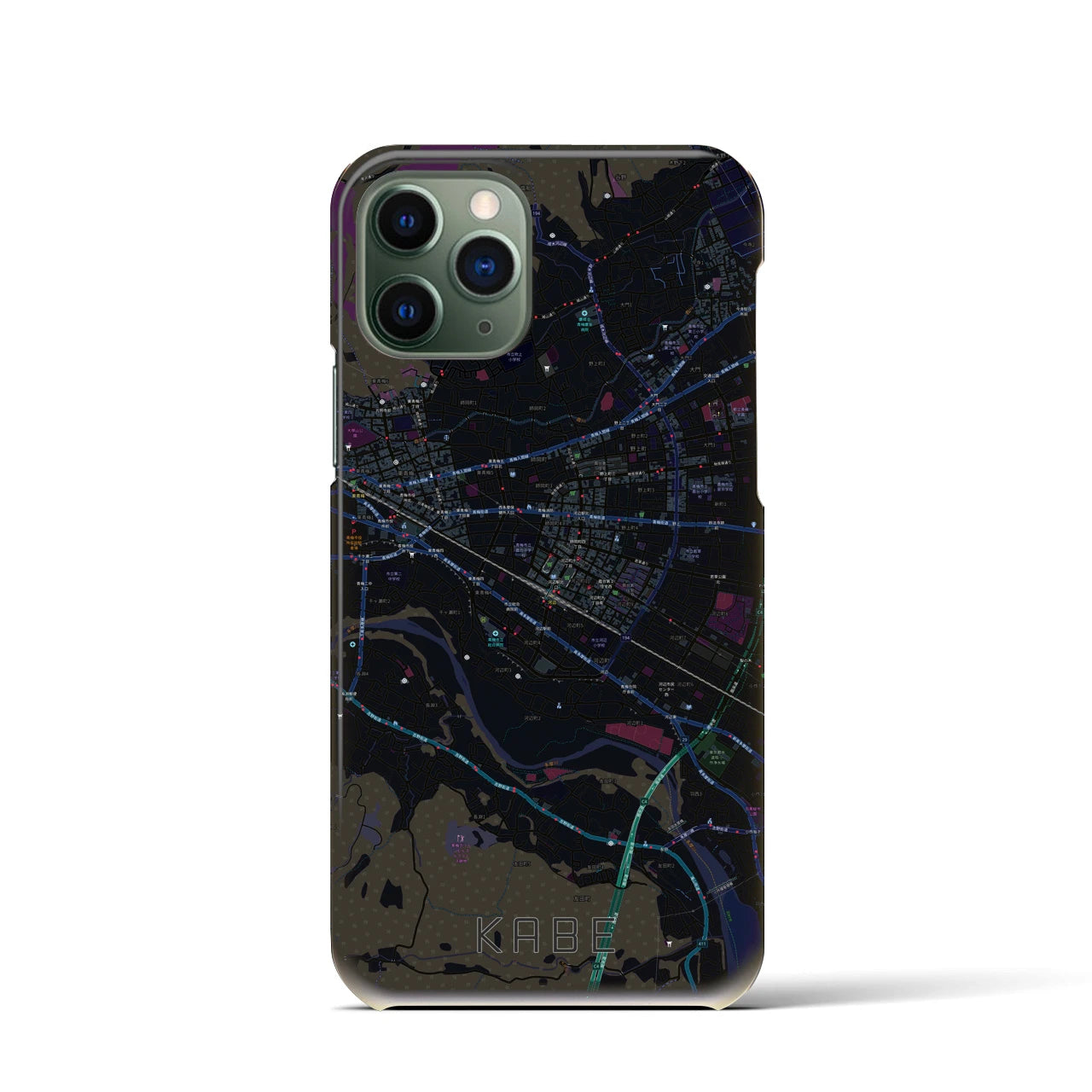 【河辺(東京都)】地図柄iPhoneケース(バックカバータイプ)
