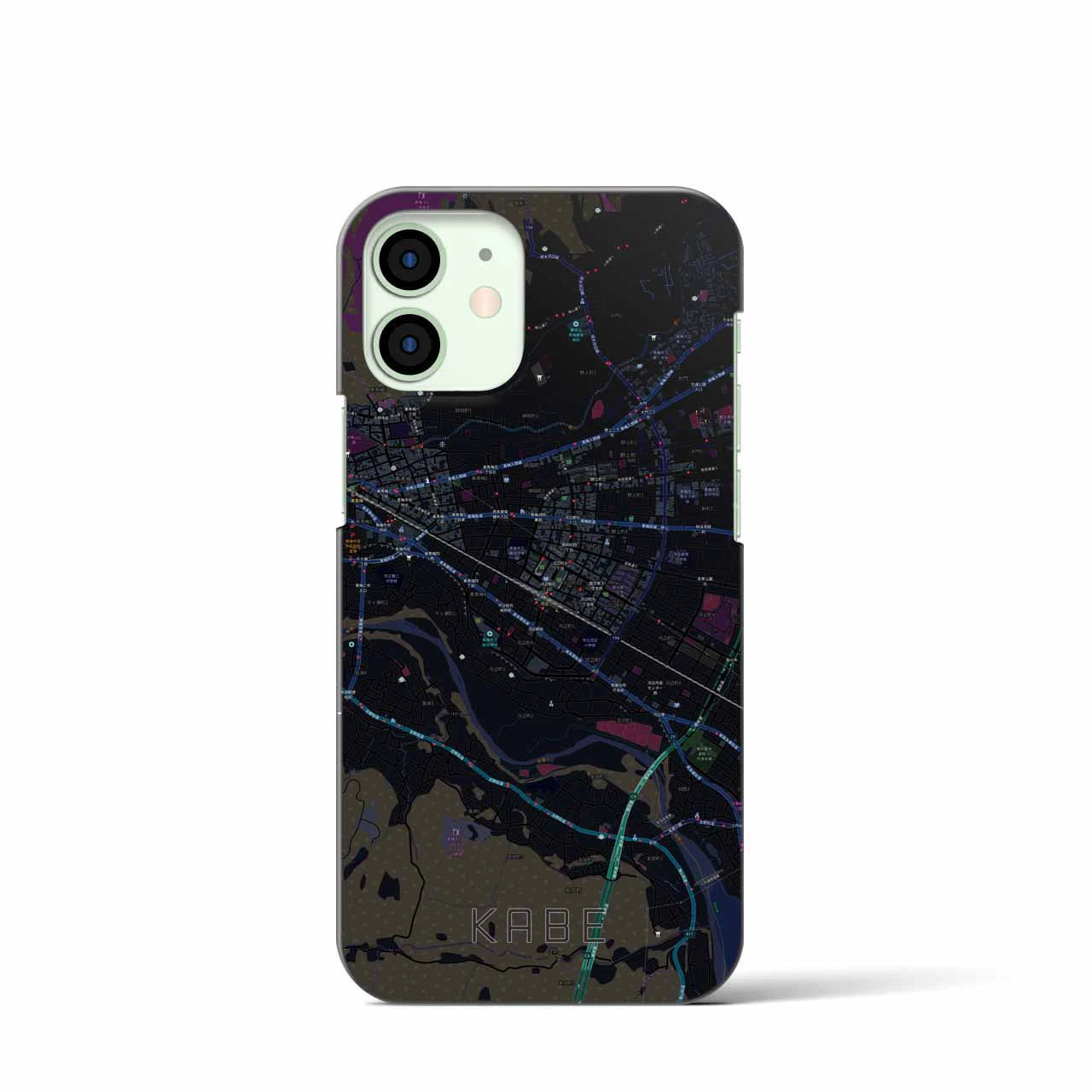【河辺(東京都)】地図柄iPhoneケース(バックカバータイプ)
