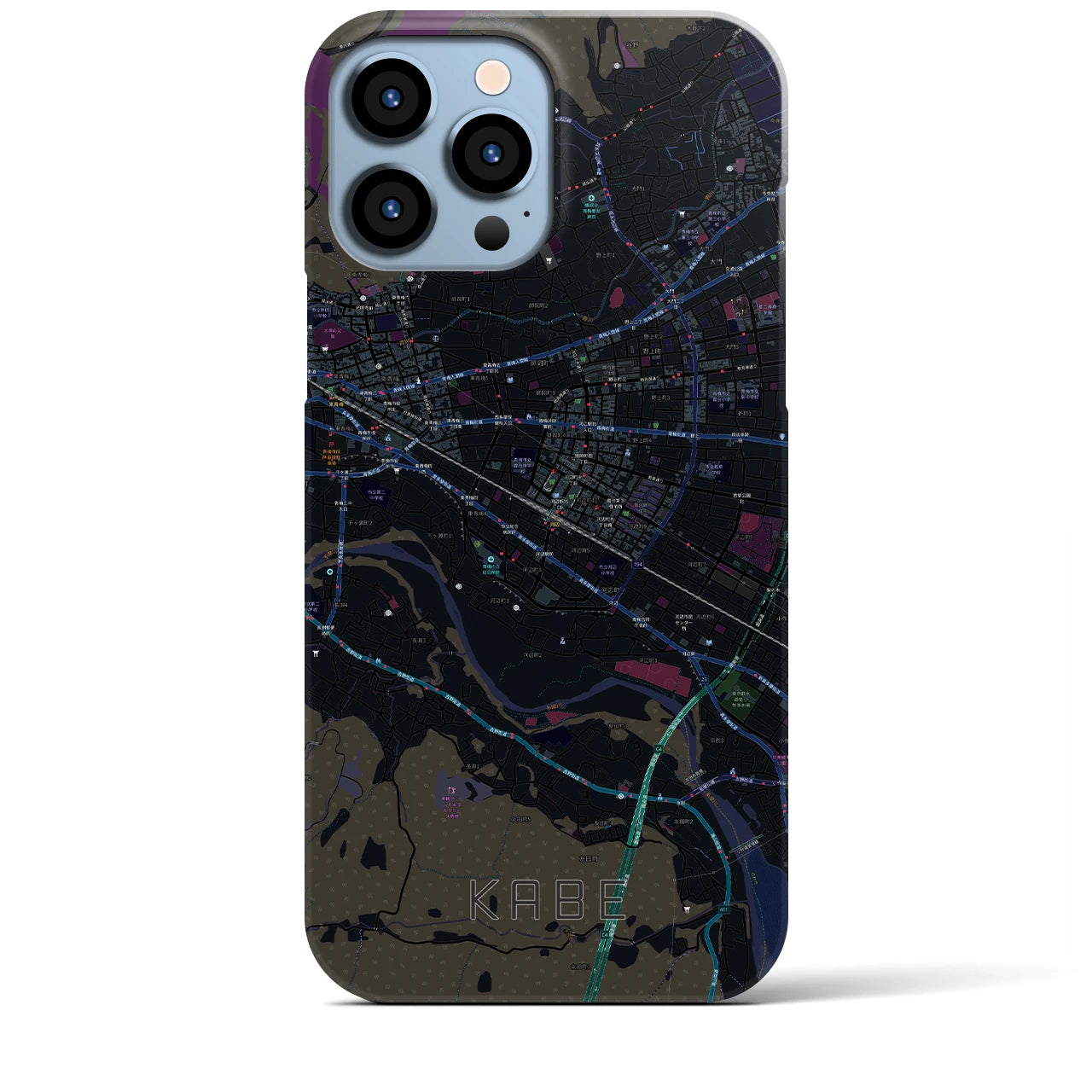 【河辺(東京都)】地図柄iPhoneケース(バックカバータイプ)