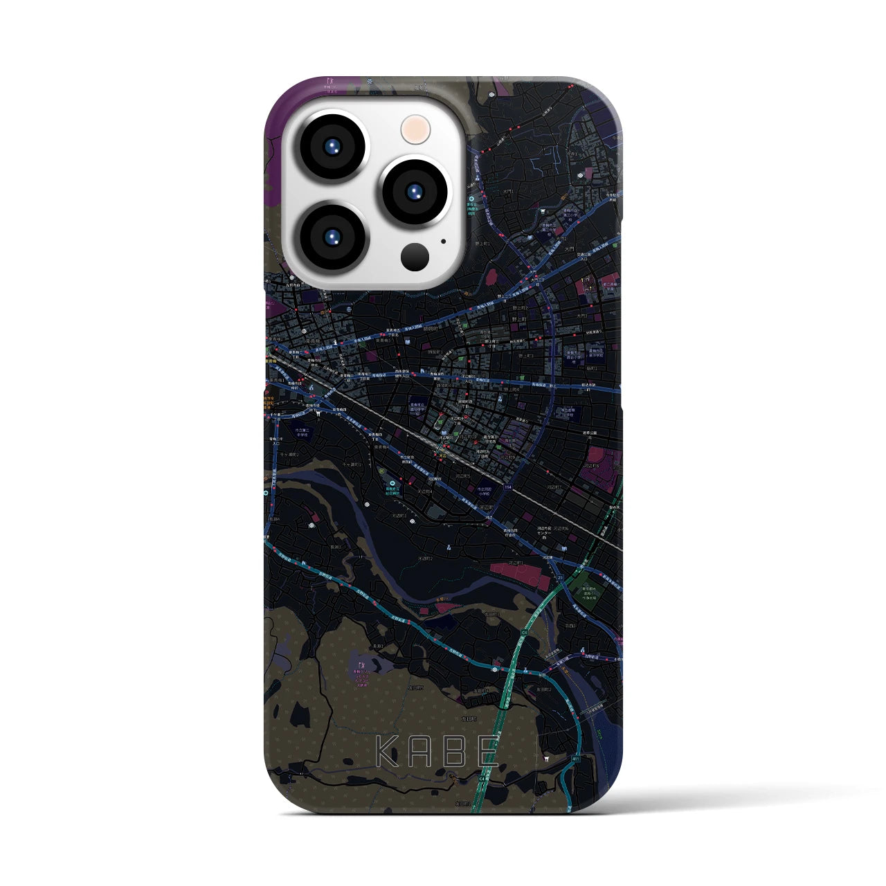 【河辺(東京都)】地図柄iPhoneケース(バックカバータイプ)