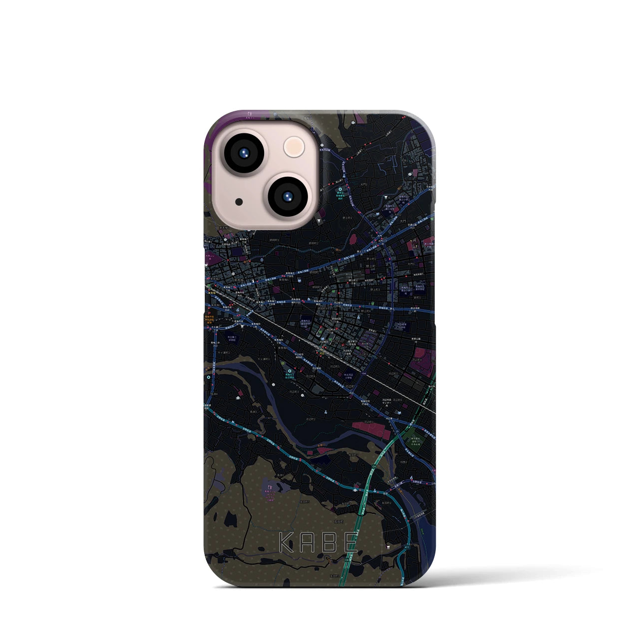 【河辺(東京都)】地図柄iPhoneケース(バックカバータイプ)