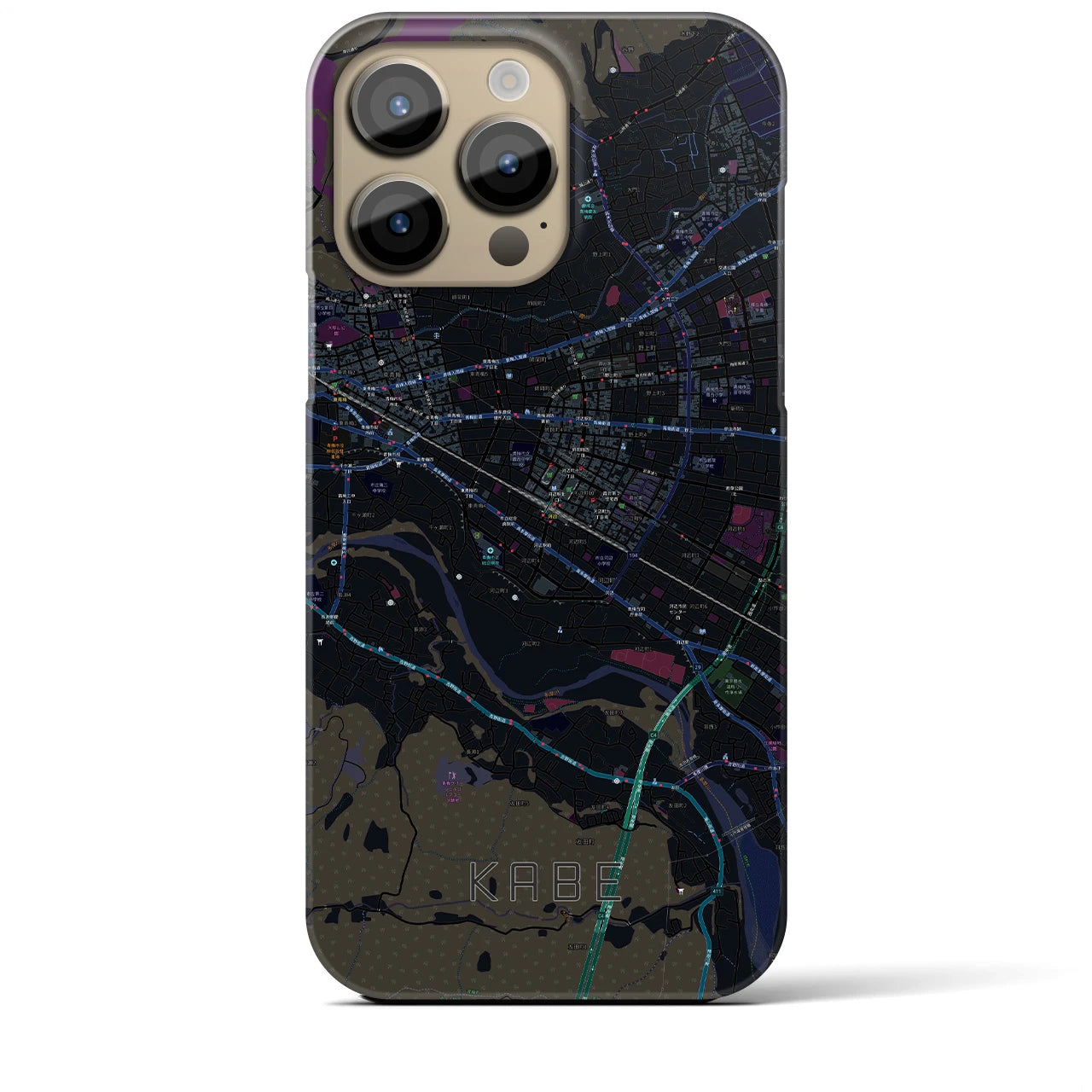 【河辺(東京都)】地図柄iPhoneケース(バックカバータイプ)
