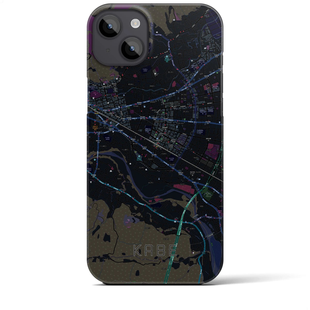 【河辺(東京都)】地図柄iPhoneケース(バックカバータイプ)