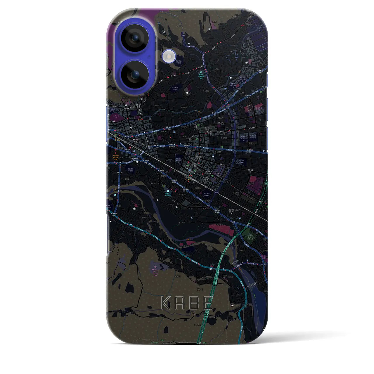 【河辺(東京都)】地図柄iPhoneケース(バックカバータイプ)