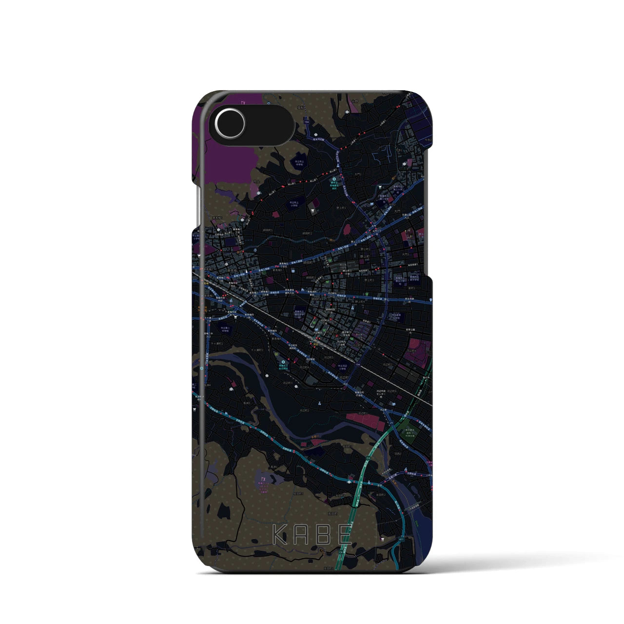 【河辺(東京都)】地図柄iPhoneケース(バックカバータイプ)
