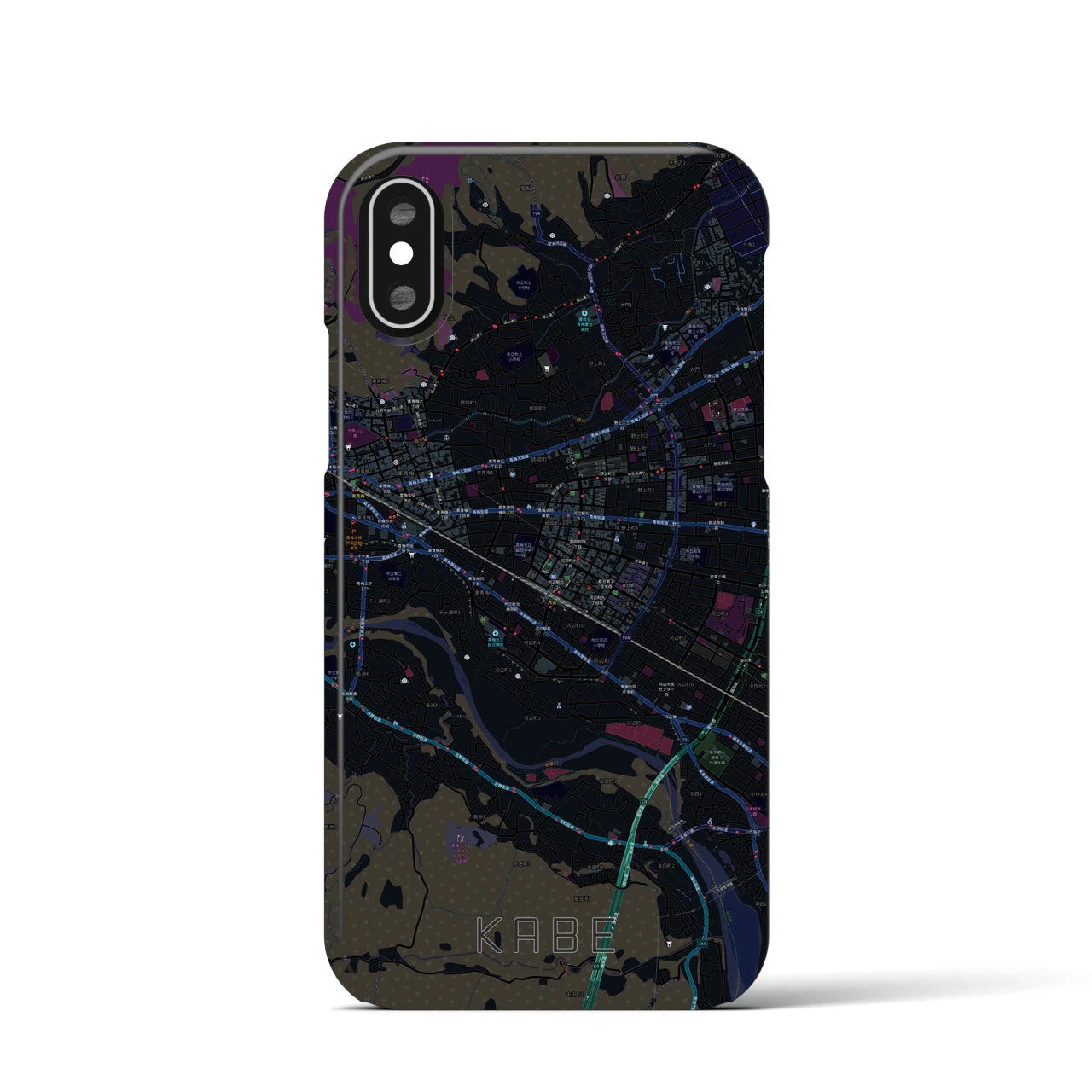 【河辺(東京都)】地図柄iPhoneケース(バックカバータイプ)