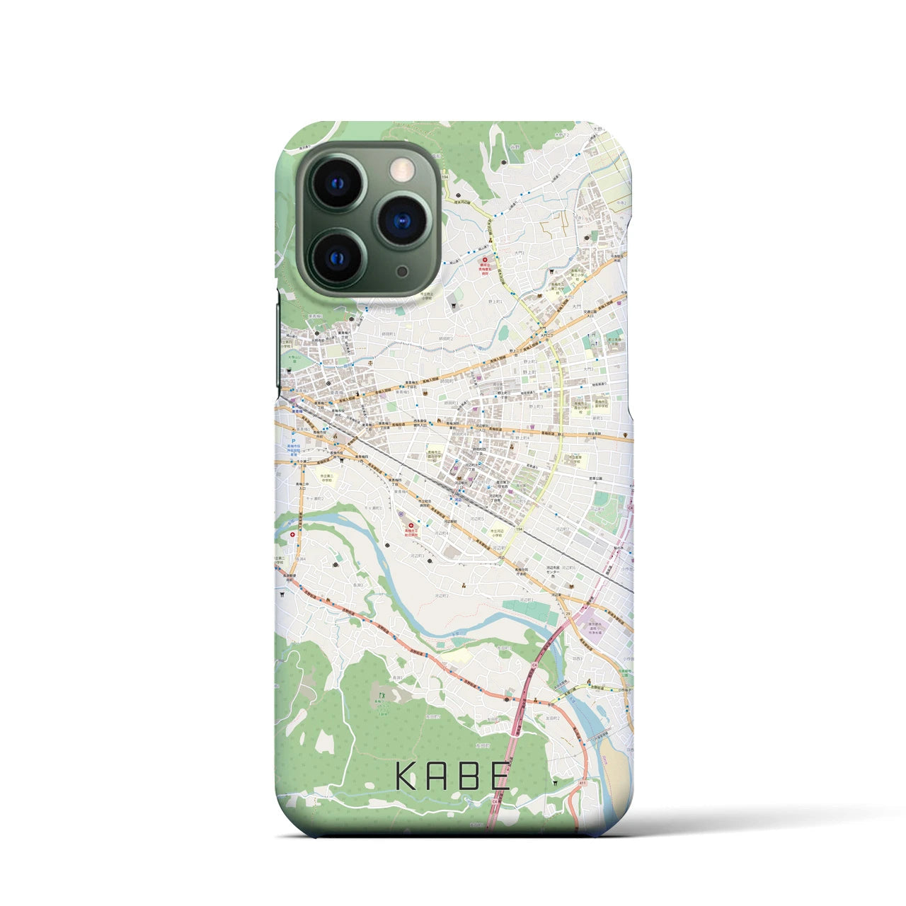 【河辺(東京都)】地図柄iPhoneケース(バックカバータイプ)