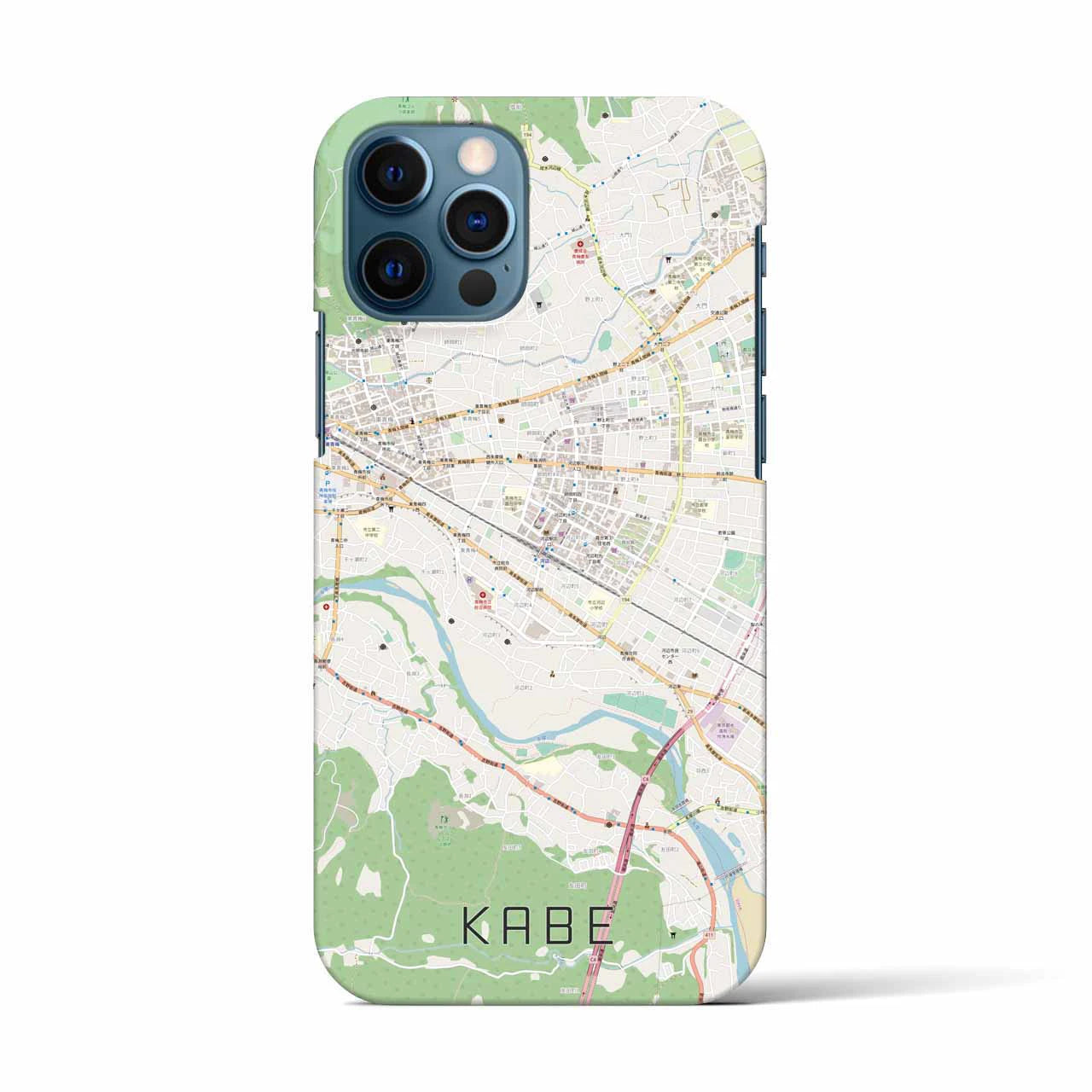 【河辺(東京都)】地図柄iPhoneケース(バックカバータイプ)