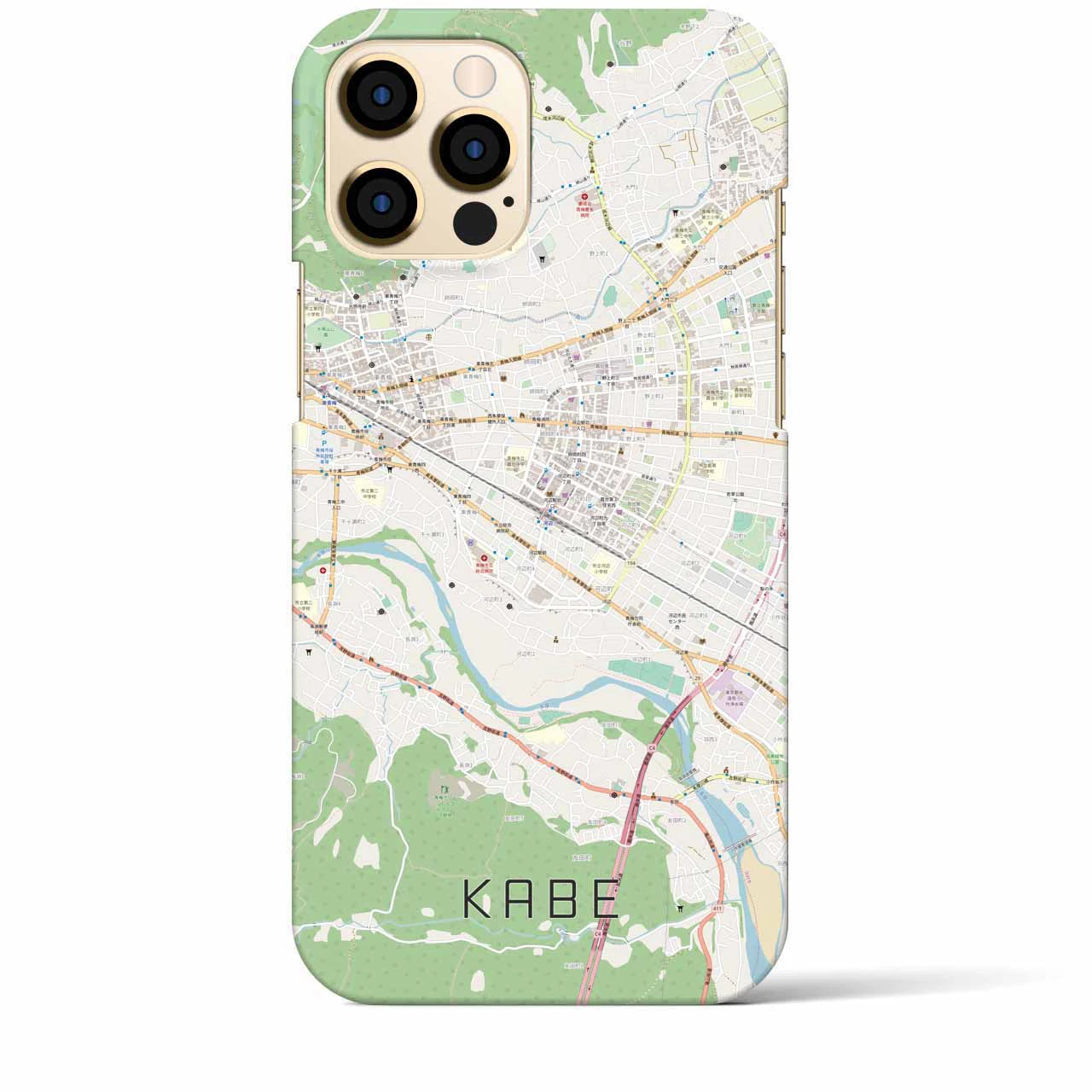 【河辺(東京都)】地図柄iPhoneケース(バックカバータイプ)