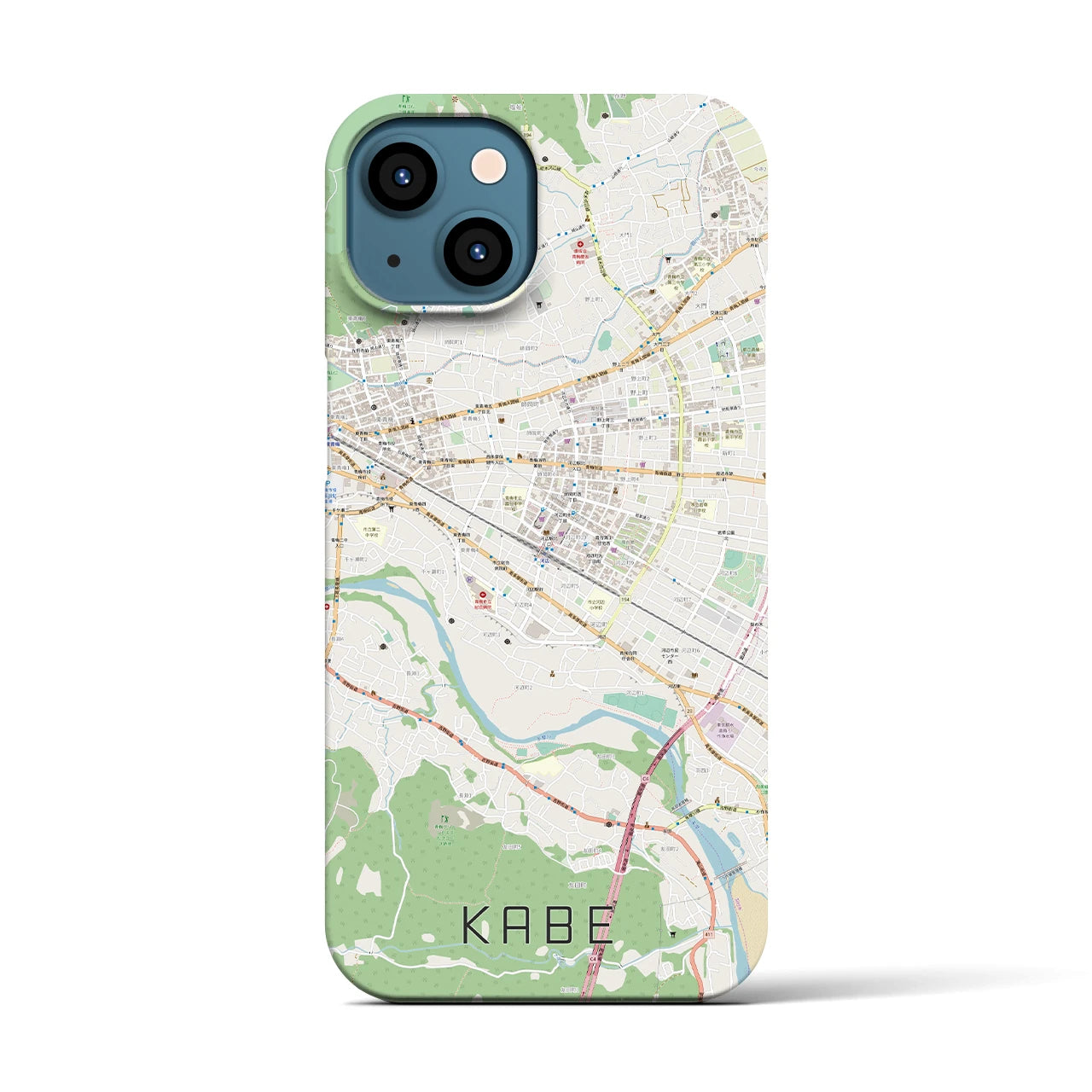 【河辺(東京都)】地図柄iPhoneケース(バックカバータイプ)