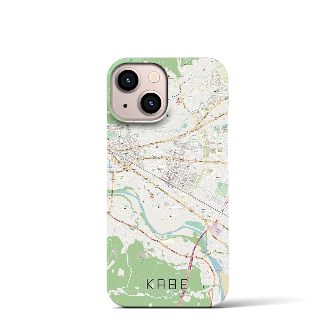 【河辺(東京都)】地図柄iPhoneケース(バックカバータイプ)