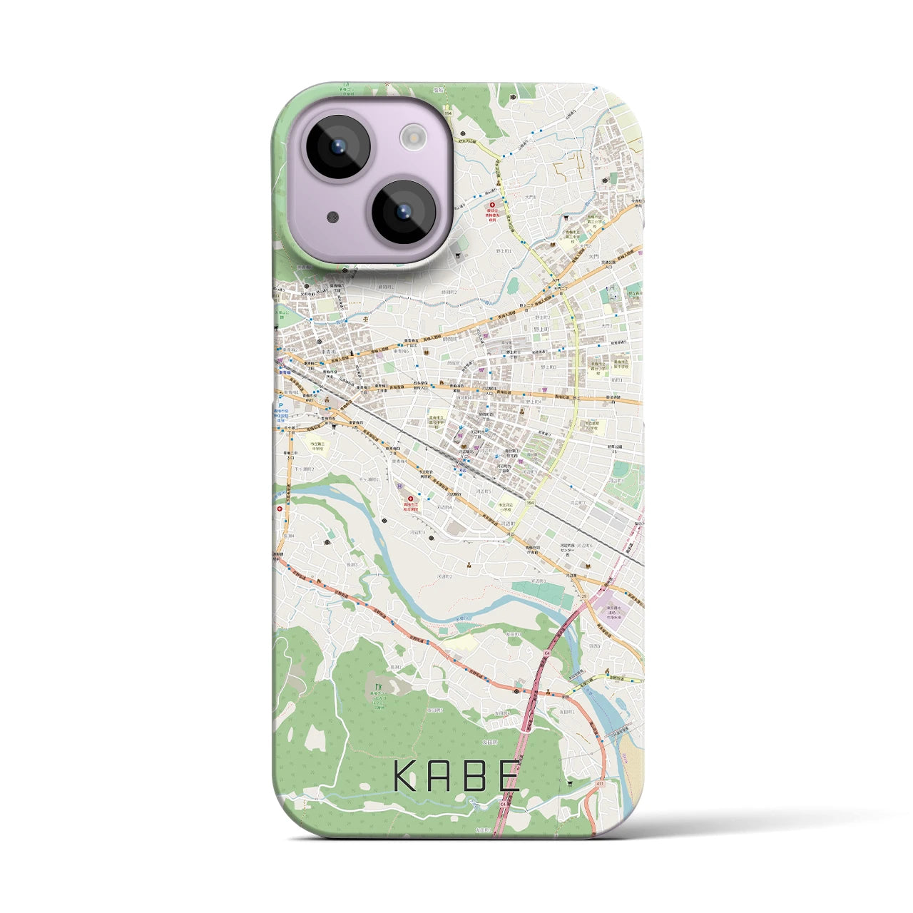 【河辺(東京都)】地図柄iPhoneケース(バックカバータイプ)
