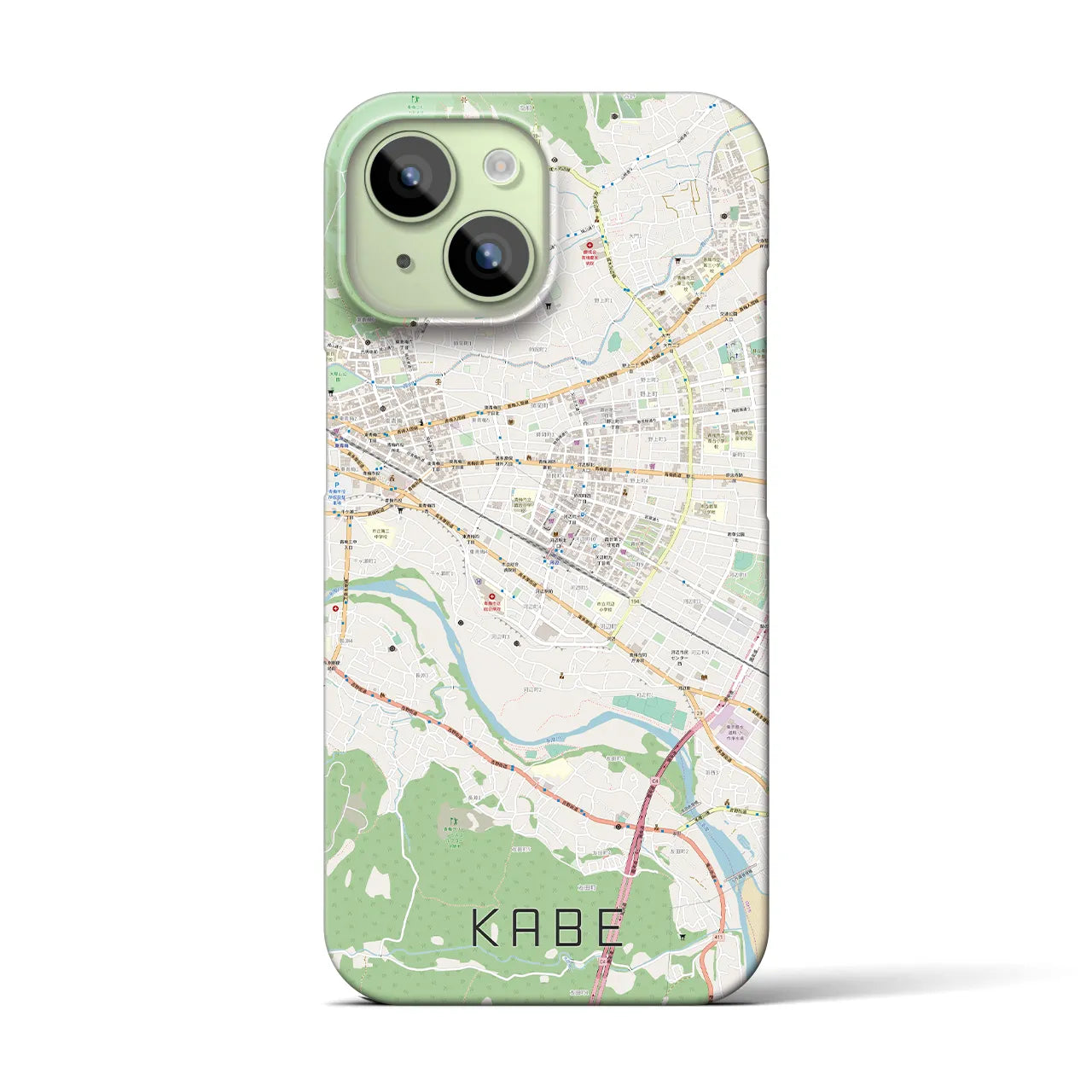 【河辺(東京都)】地図柄iPhoneケース(バックカバータイプ)