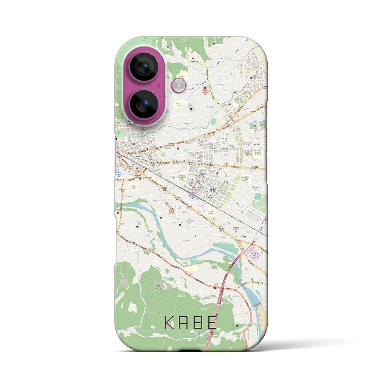 【河辺(東京都)】地図柄iPhoneケース(バックカバータイプ)
