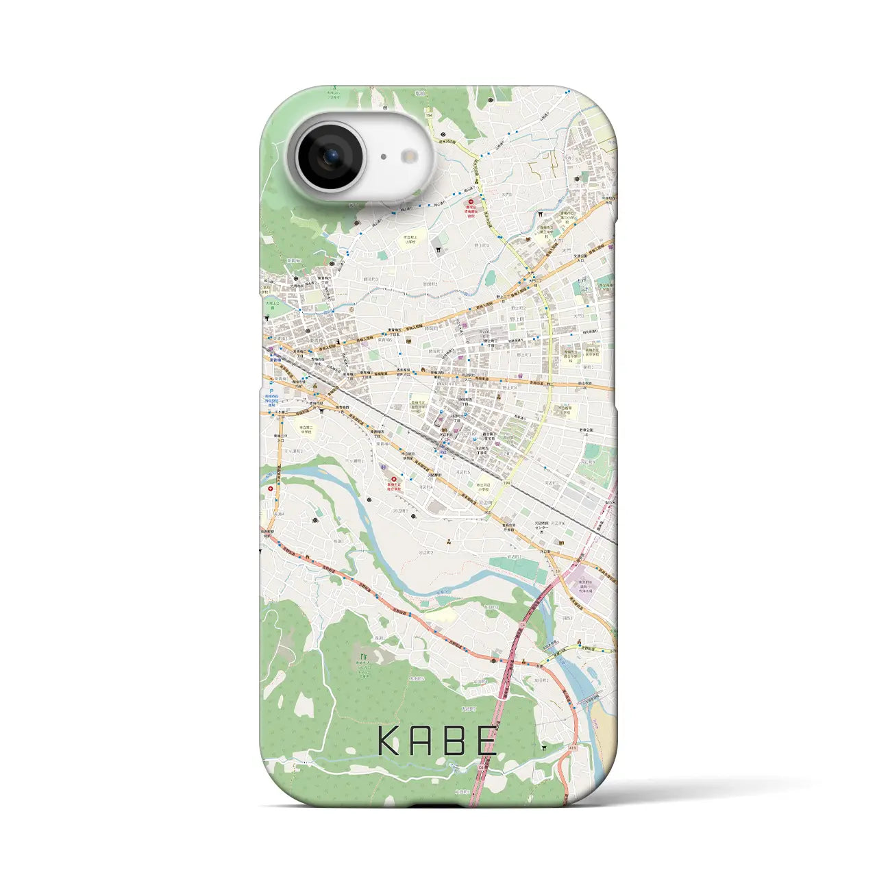 【河辺(東京都)】地図柄iPhoneケース(バックカバータイプ)