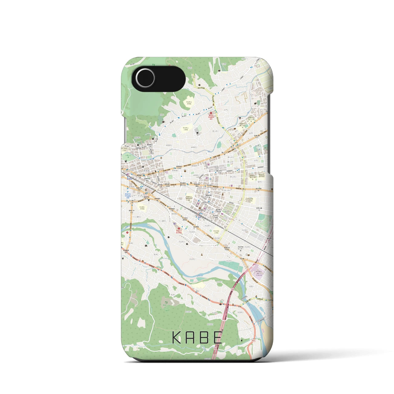 【河辺(東京都)】地図柄iPhoneケース(バックカバータイプ)