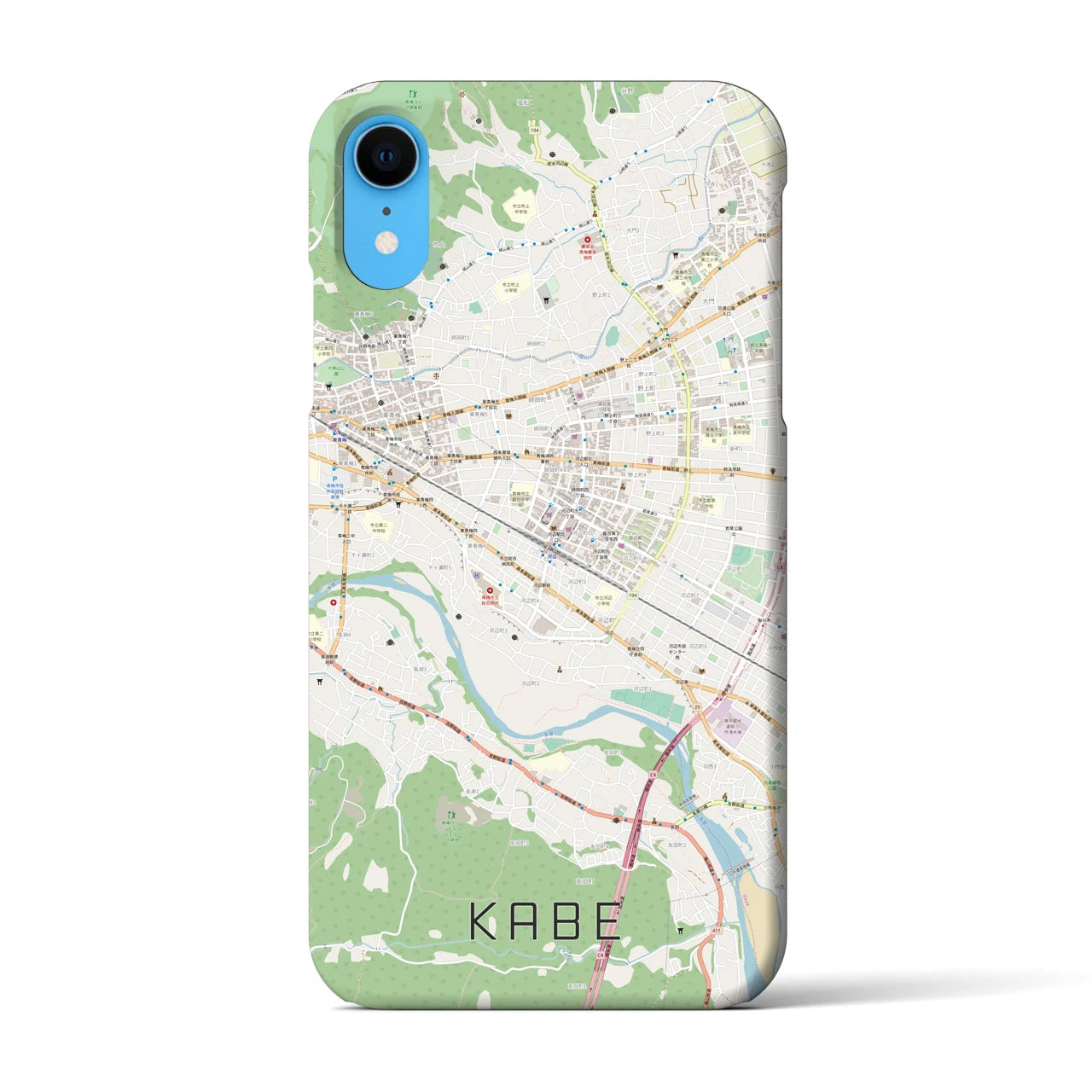 【河辺(東京都)】地図柄iPhoneケース(バックカバータイプ)