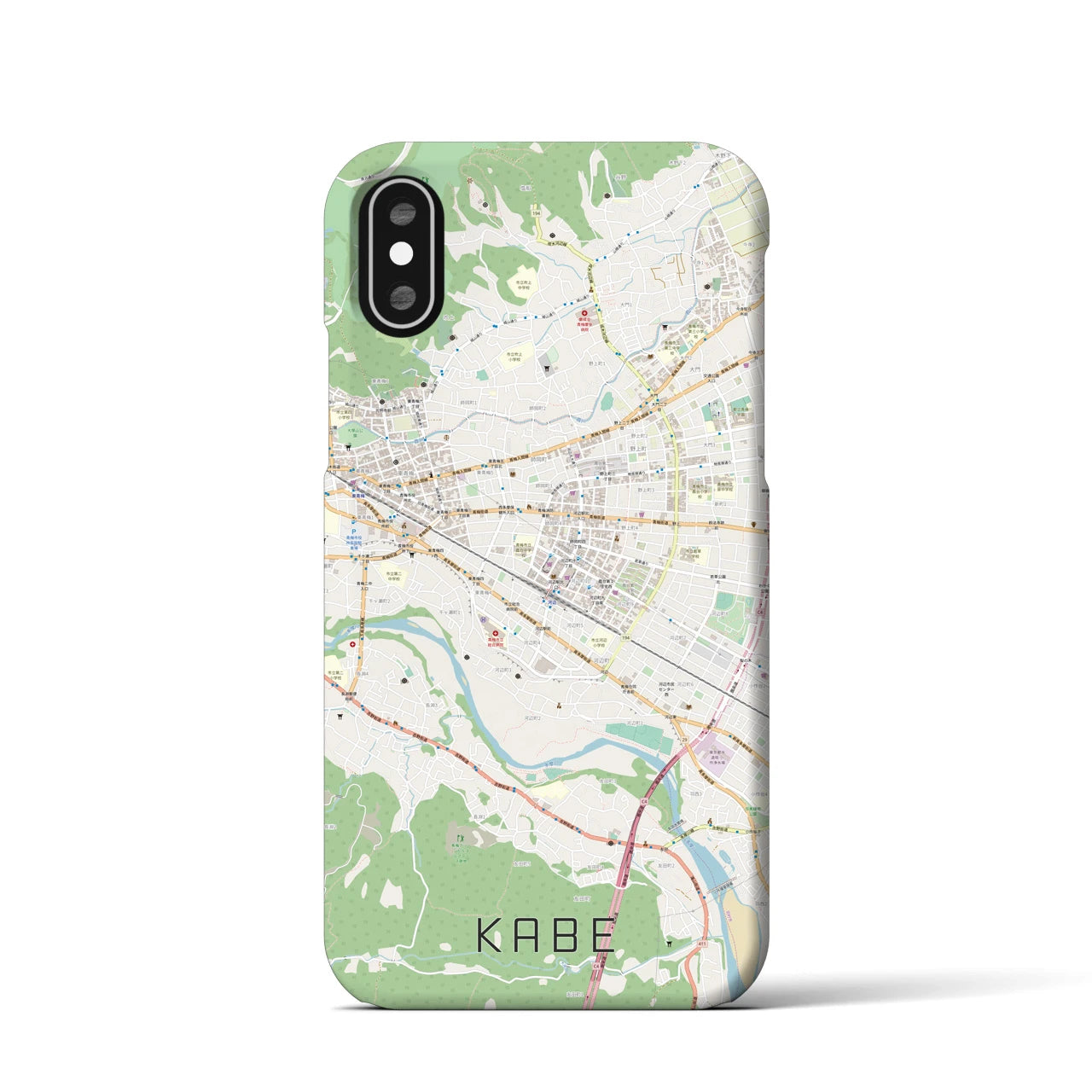 【河辺(東京都)】地図柄iPhoneケース(バックカバータイプ)
