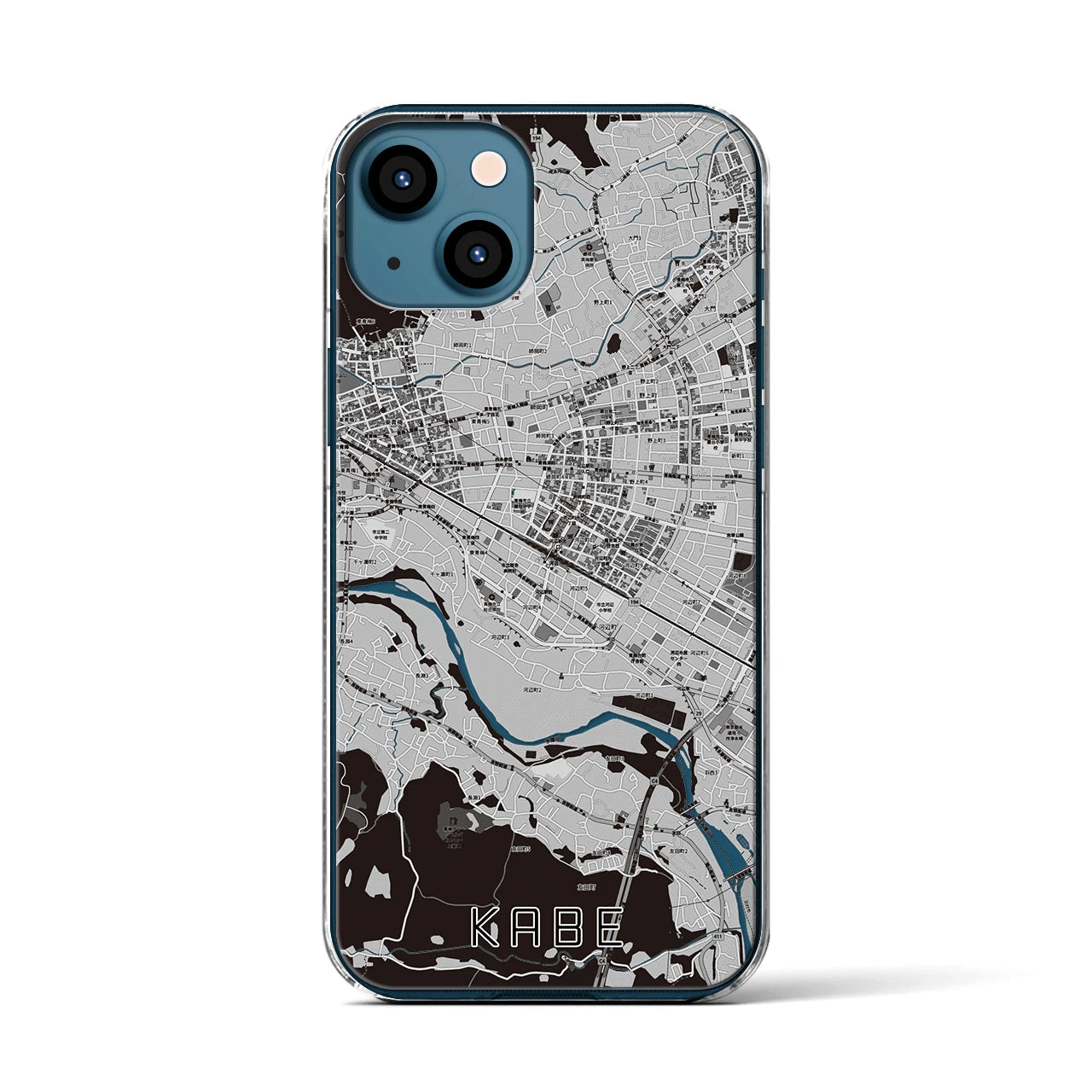 【河辺(東京都)】地図柄iPhoneケース(クリアタイプ)