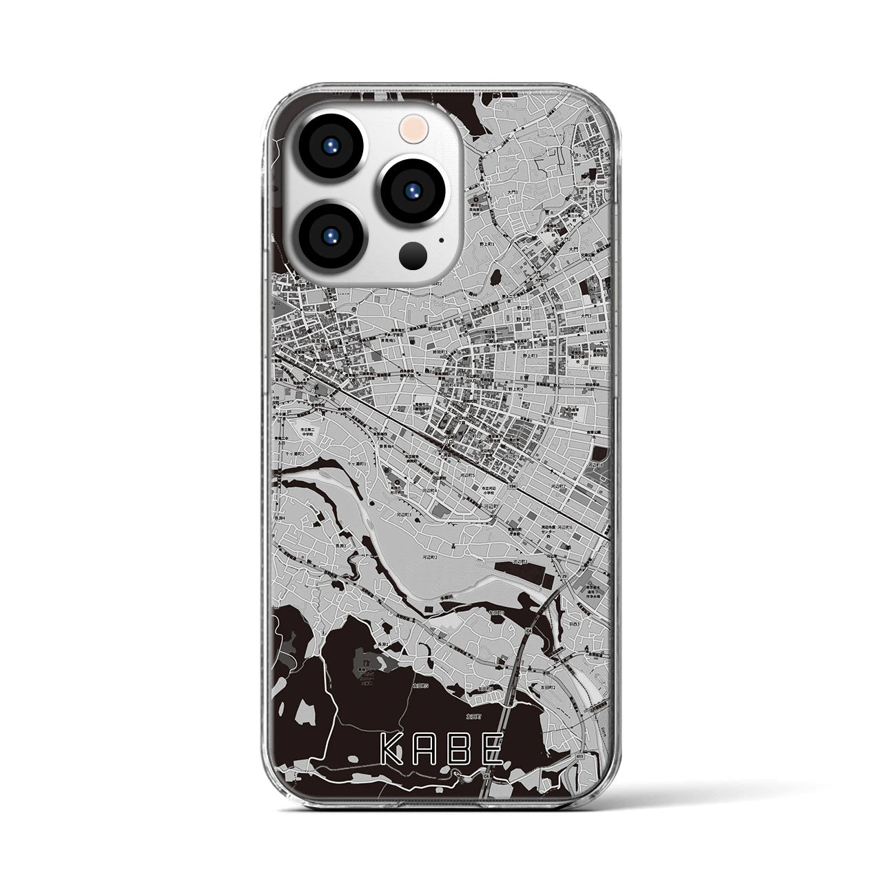 【河辺(東京都)】地図柄iPhoneケース(クリアタイプ)