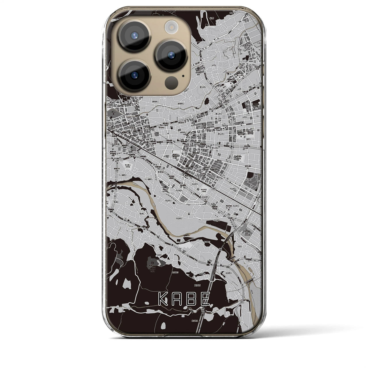 【河辺(東京都)】地図柄iPhoneケース(クリアタイプ)