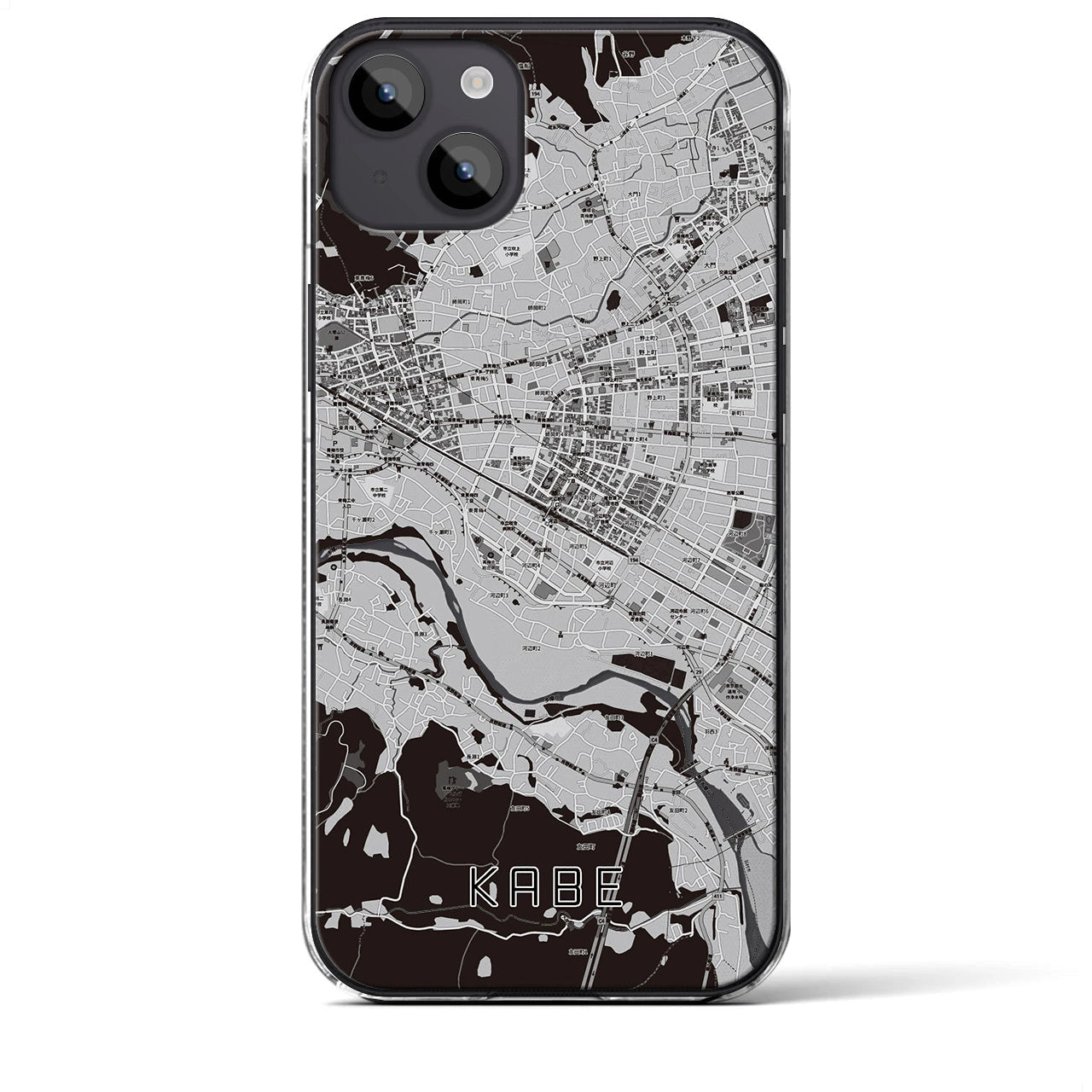 【河辺(東京都)】地図柄iPhoneケース(クリアタイプ)