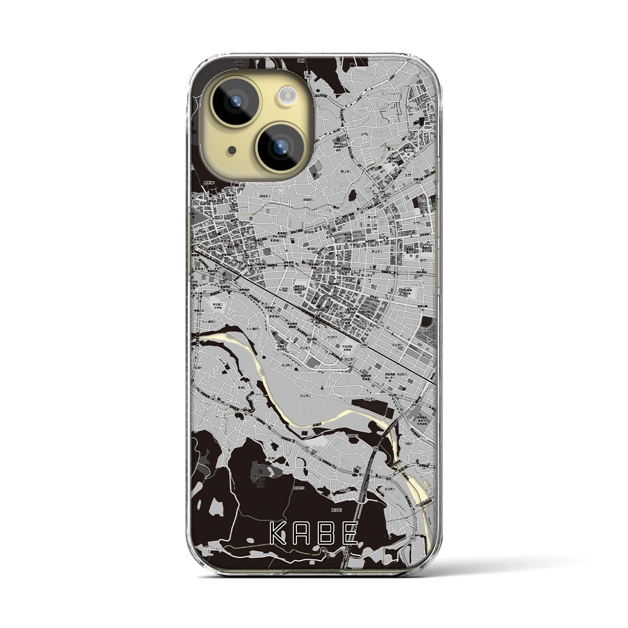 【河辺(東京都)】地図柄iPhoneケース(クリアタイプ)