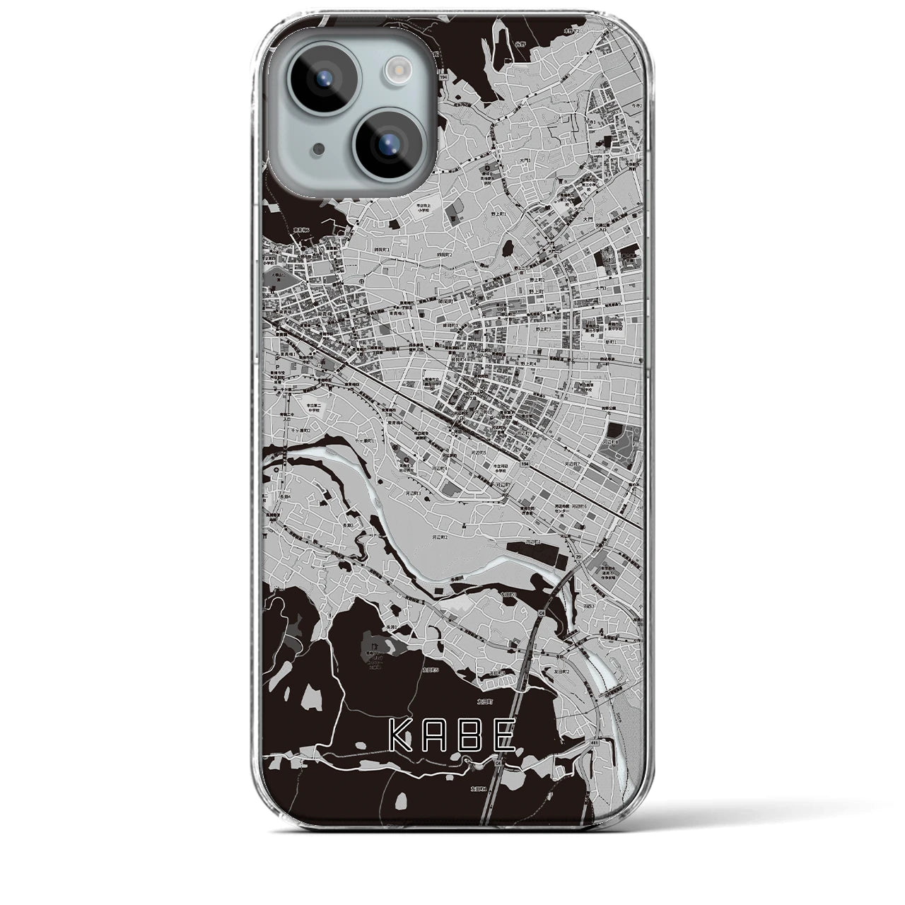 【河辺(東京都)】地図柄iPhoneケース(クリアタイプ)