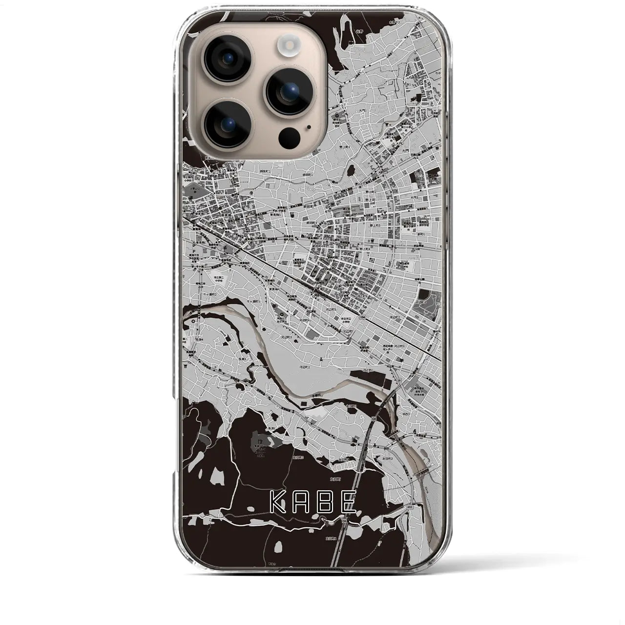 【河辺(東京都)】地図柄iPhoneケース(クリアタイプ)