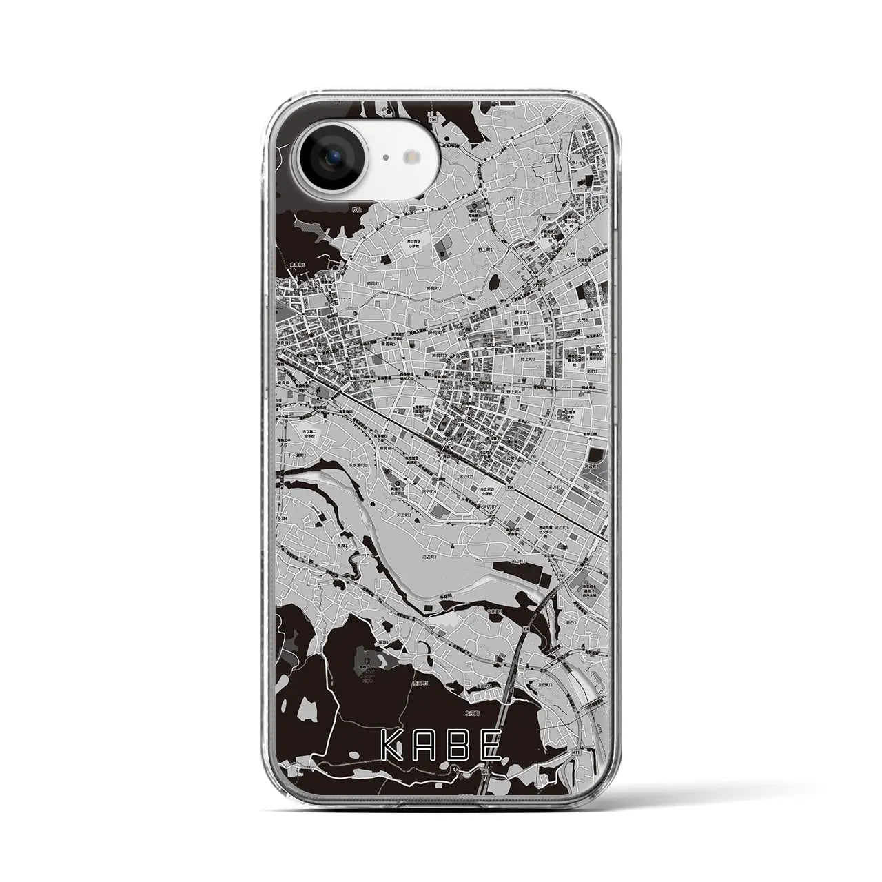 【河辺(東京都)】地図柄iPhoneケース(クリアタイプ)