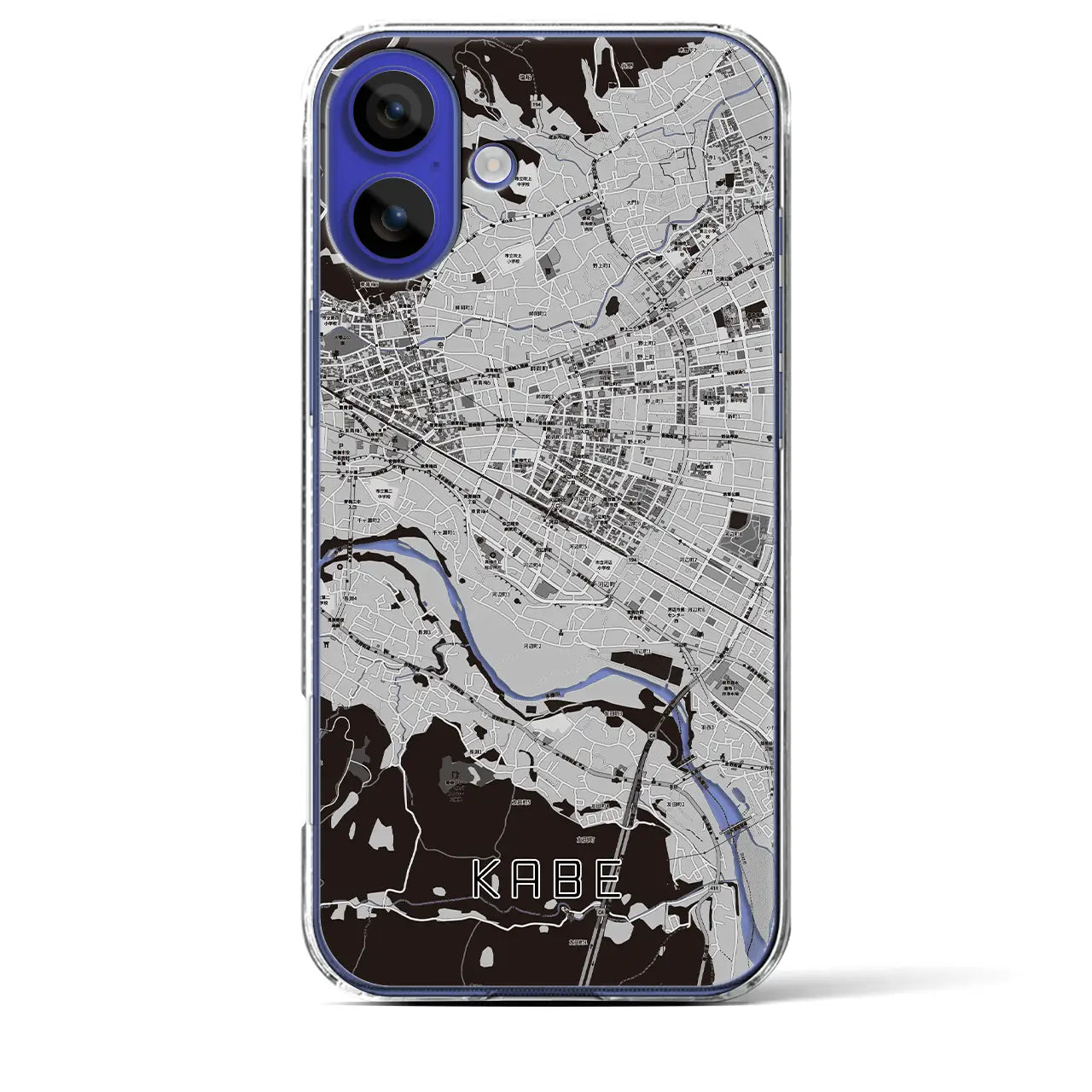 【河辺(東京都)】地図柄iPhoneケース(クリアタイプ)