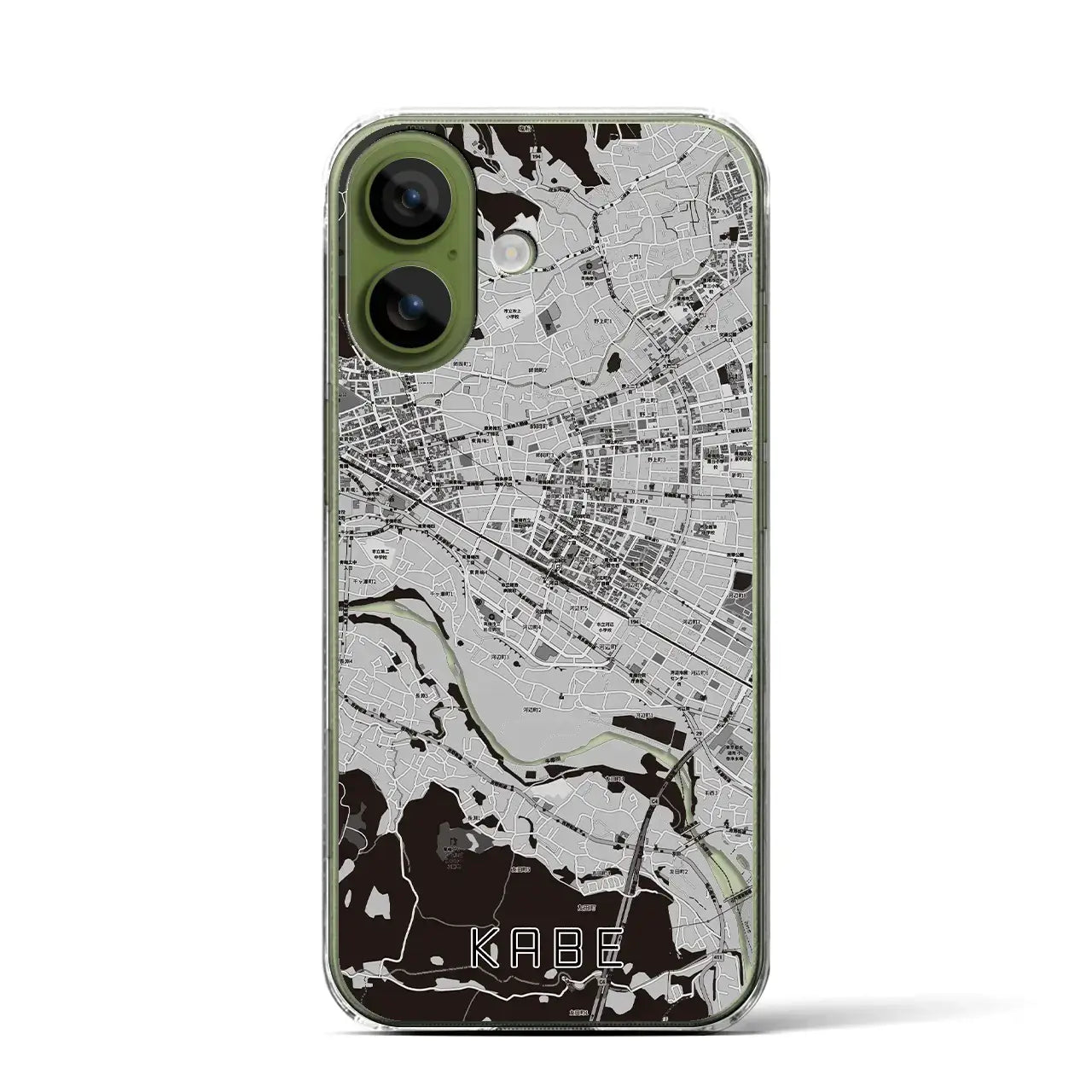 【河辺(東京都)】地図柄iPhoneケース(クリアタイプ)