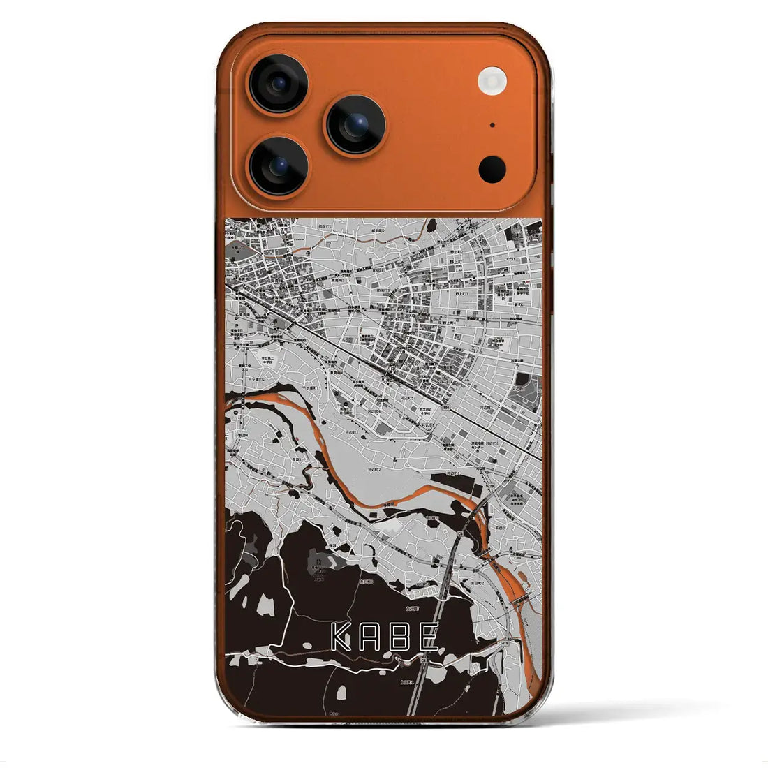 【河辺(東京都)】地図柄iPhoneケース(クリアタイプ)