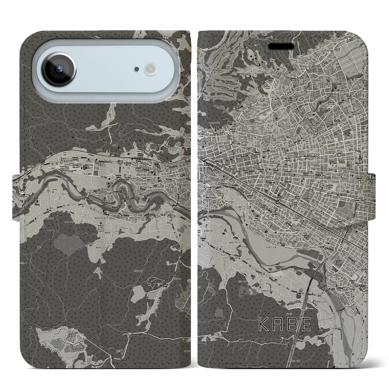 【河辺(東京都)】地図柄iPhoneケース(手帳タイプ)