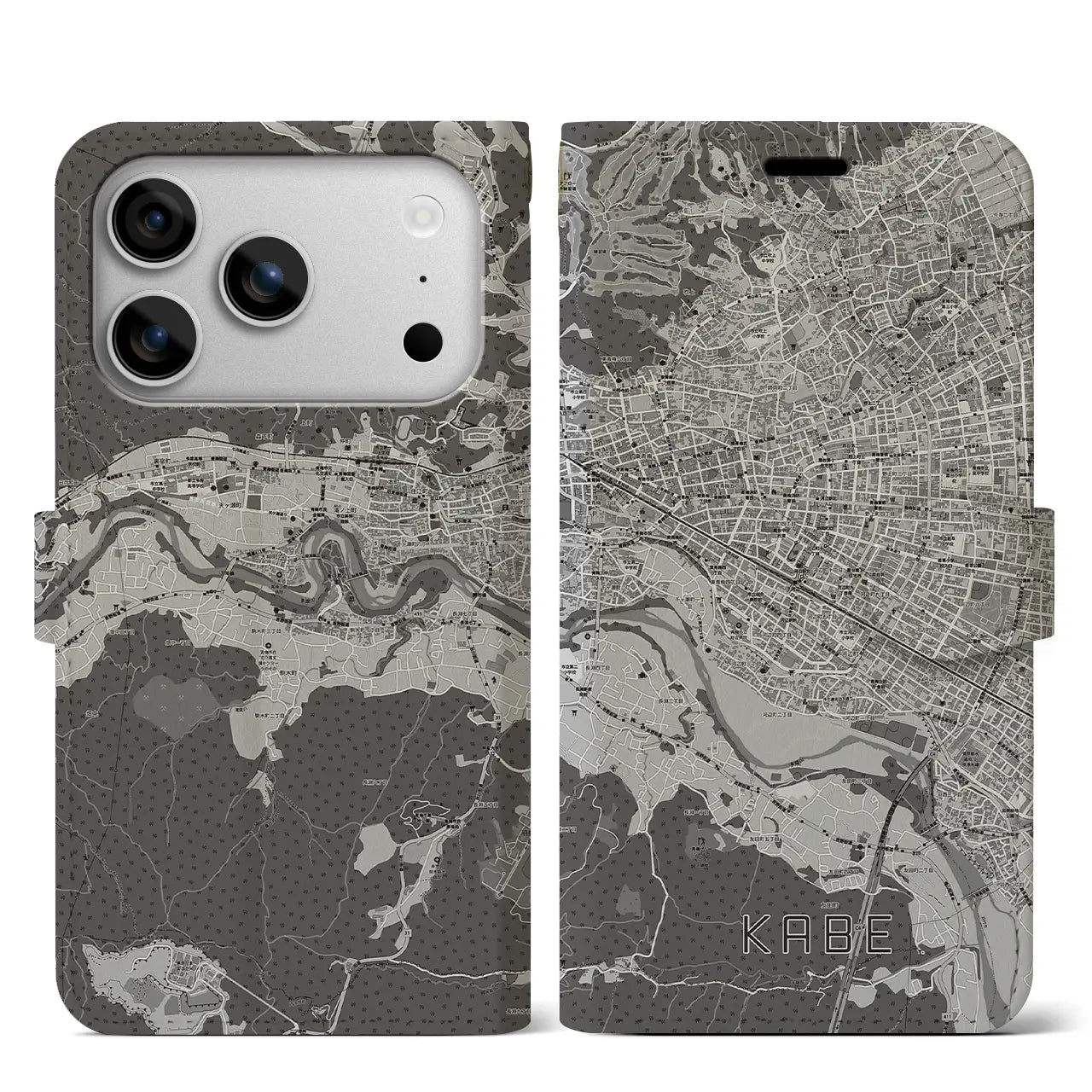 【河辺(東京都)】地図柄iPhoneケース(手帳タイプ)