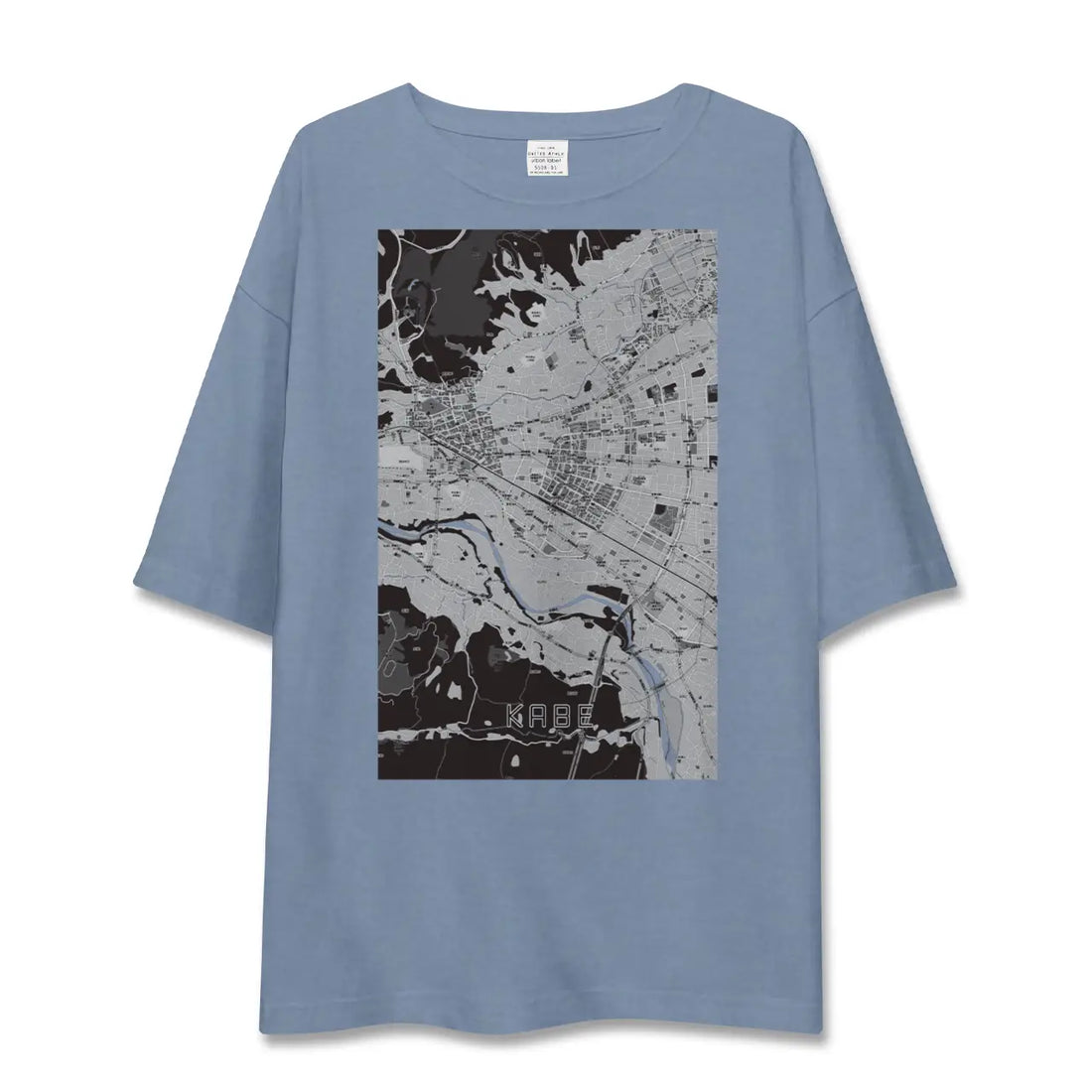 【河辺(東京都)】地図柄ビッグシルエットTシャツ