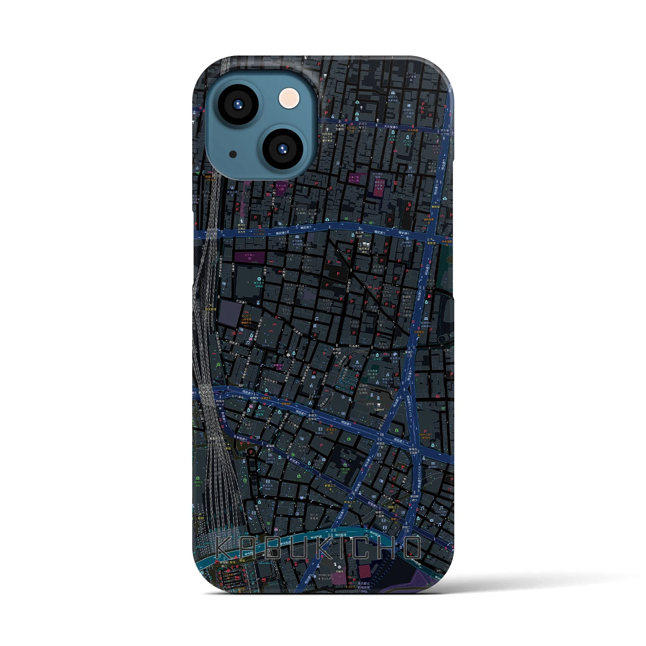 【歌舞伎町(東京都)】地図柄iPhoneケース(バックカバータイプ)